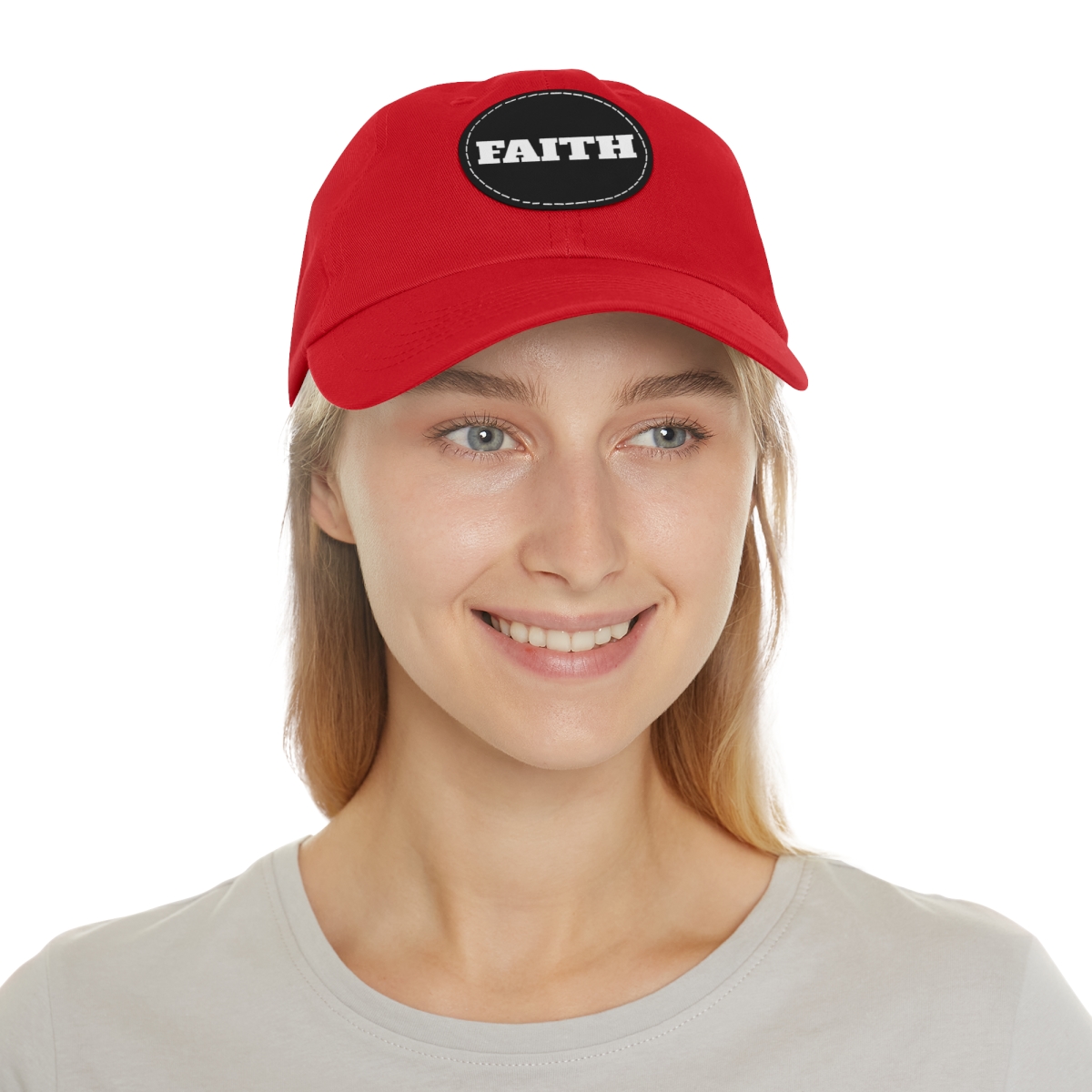 FAITH Dad Hat with Leather Patch (Round) - Image 5