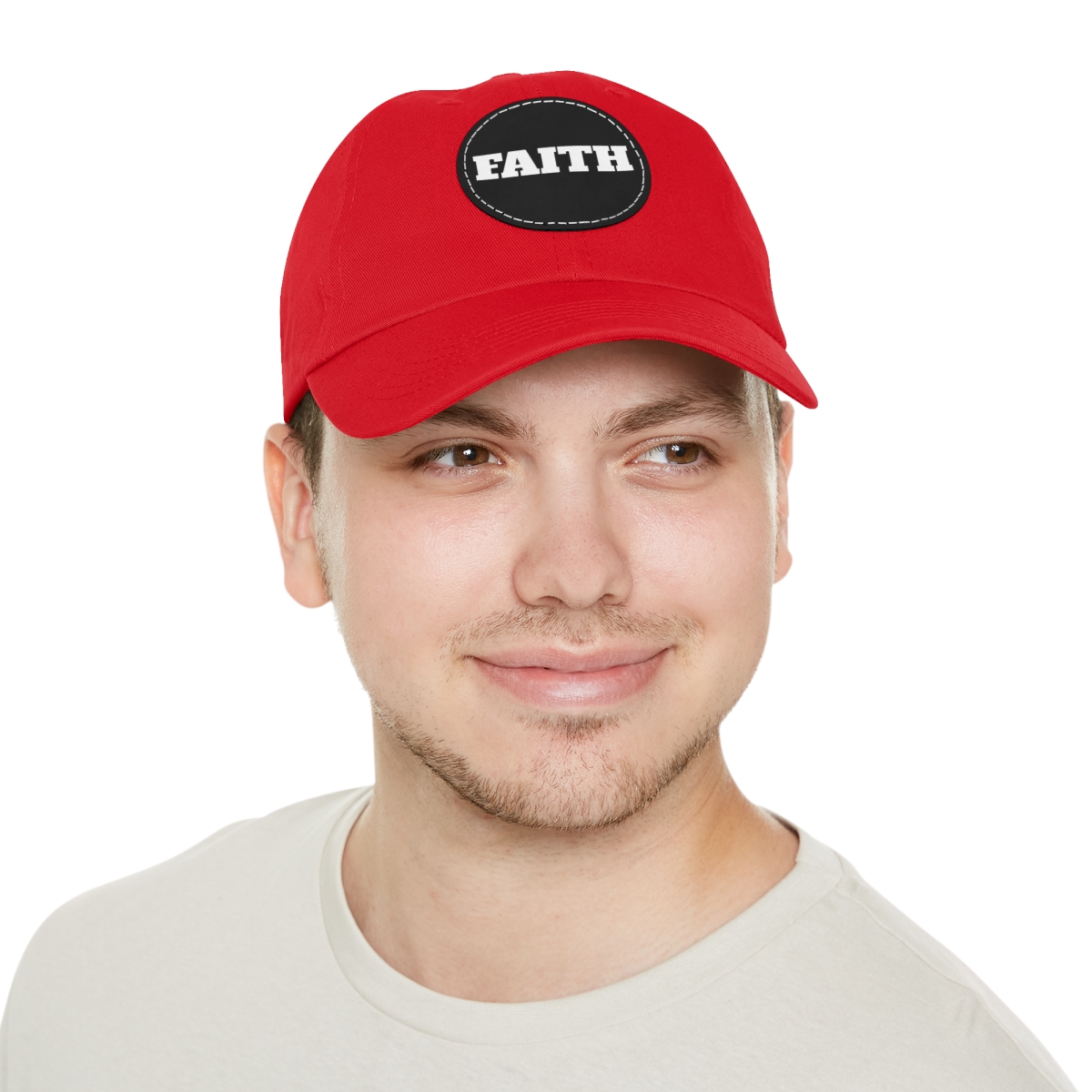 FAITH Dad Hat with Leather Patch (Round)