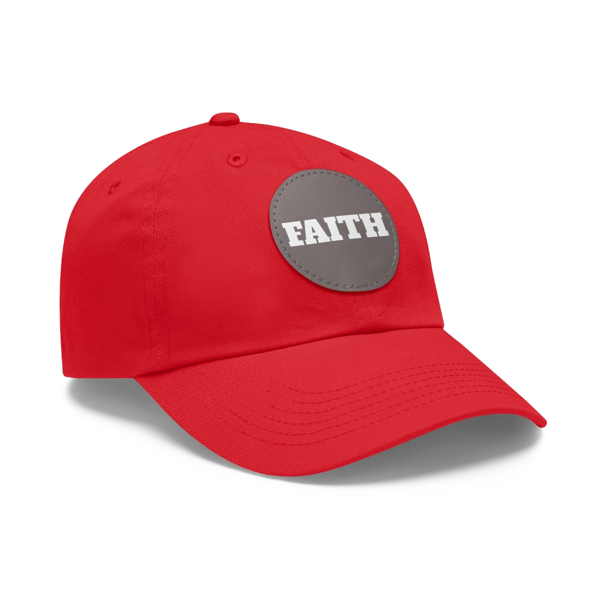 FAITH Dad Hat with Leather Patch (Round) - Image 37