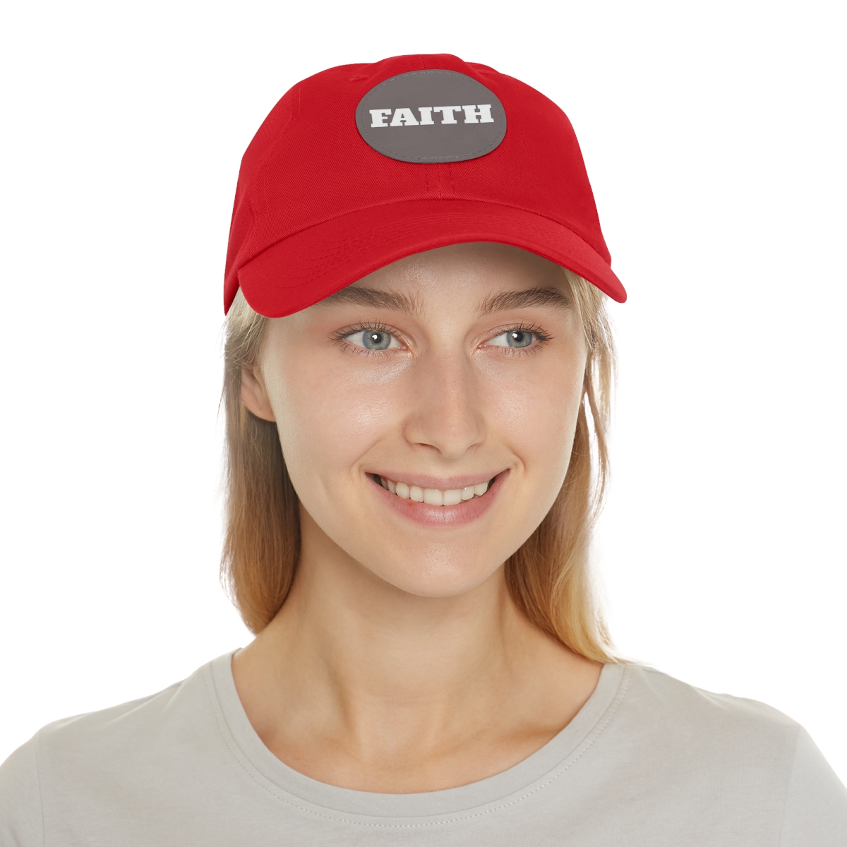 FAITH Dad Hat with Leather Patch (Round) - Image 39