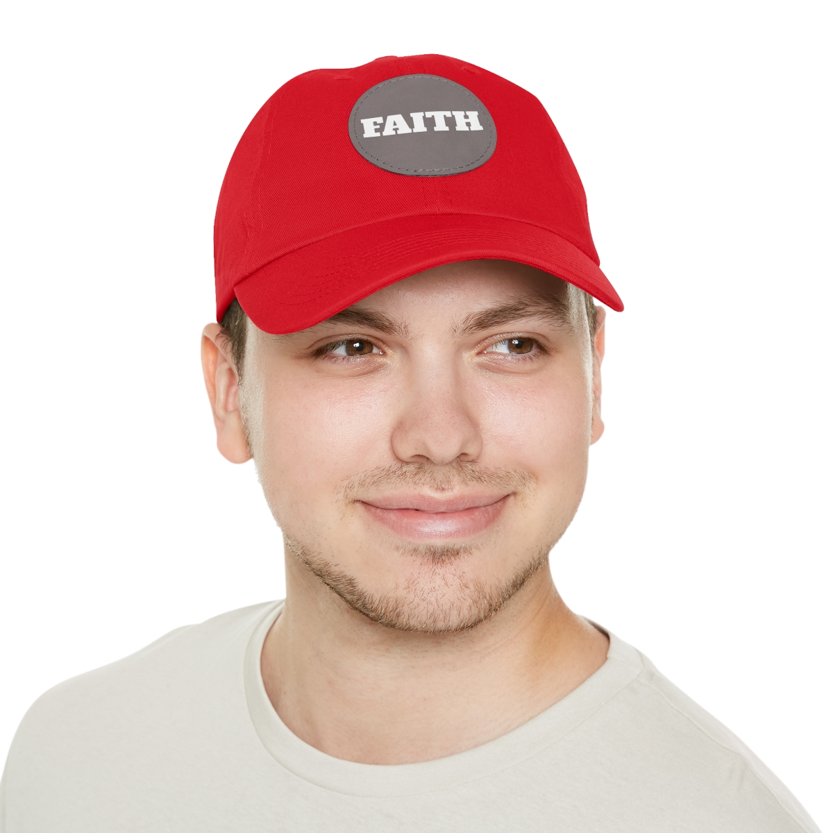 FAITH Dad Hat with Leather Patch (Round) - Image 40