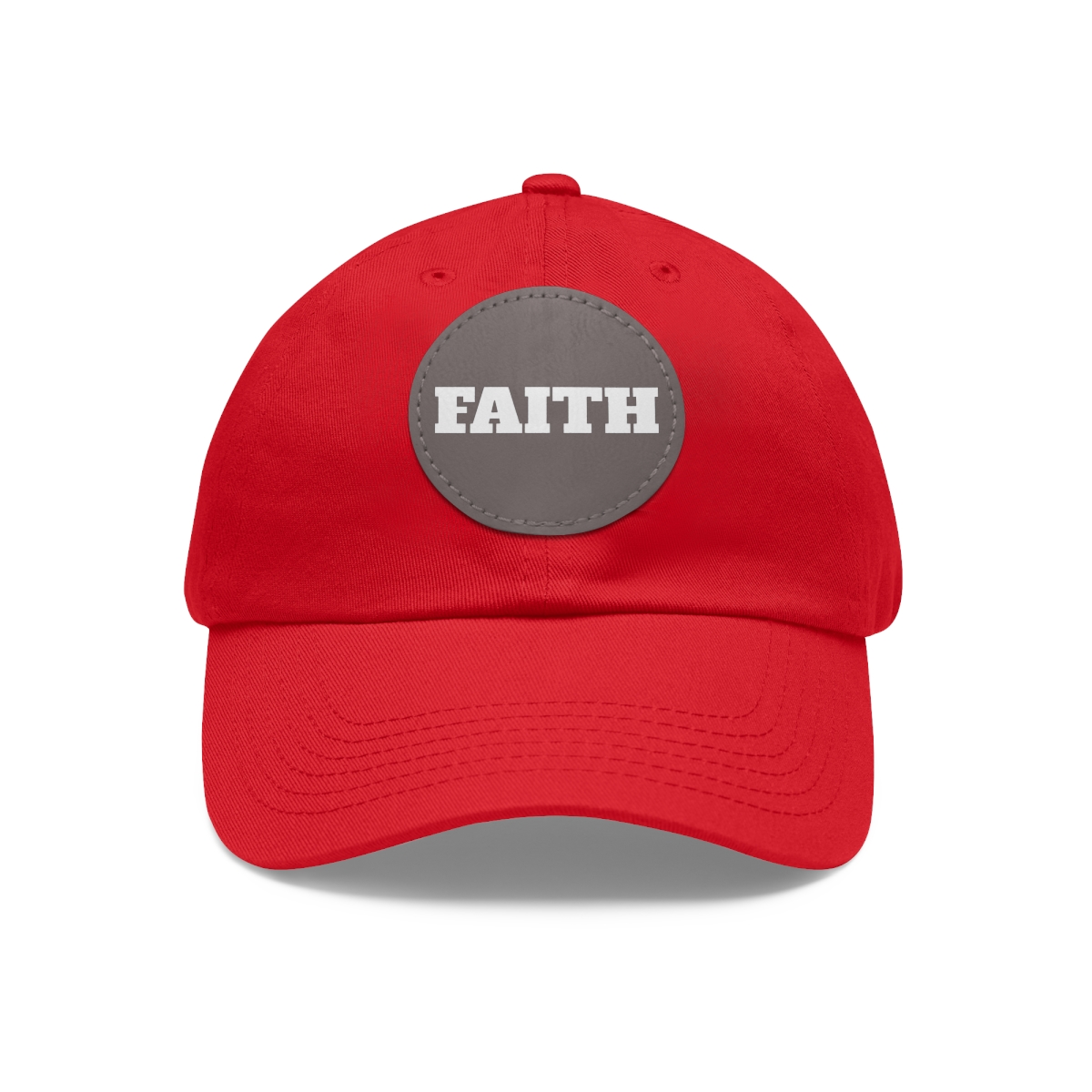 FAITH Dad Hat with Leather Patch (Round) - Image 36