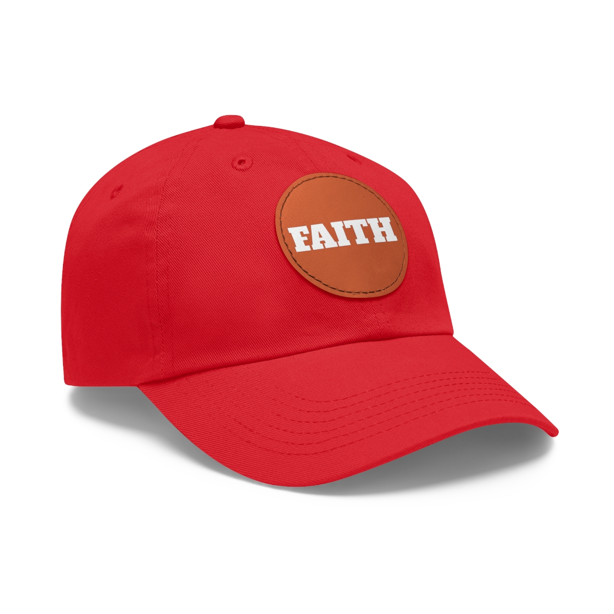 FAITH Dad Hat with Leather Patch (Round) - Image 44