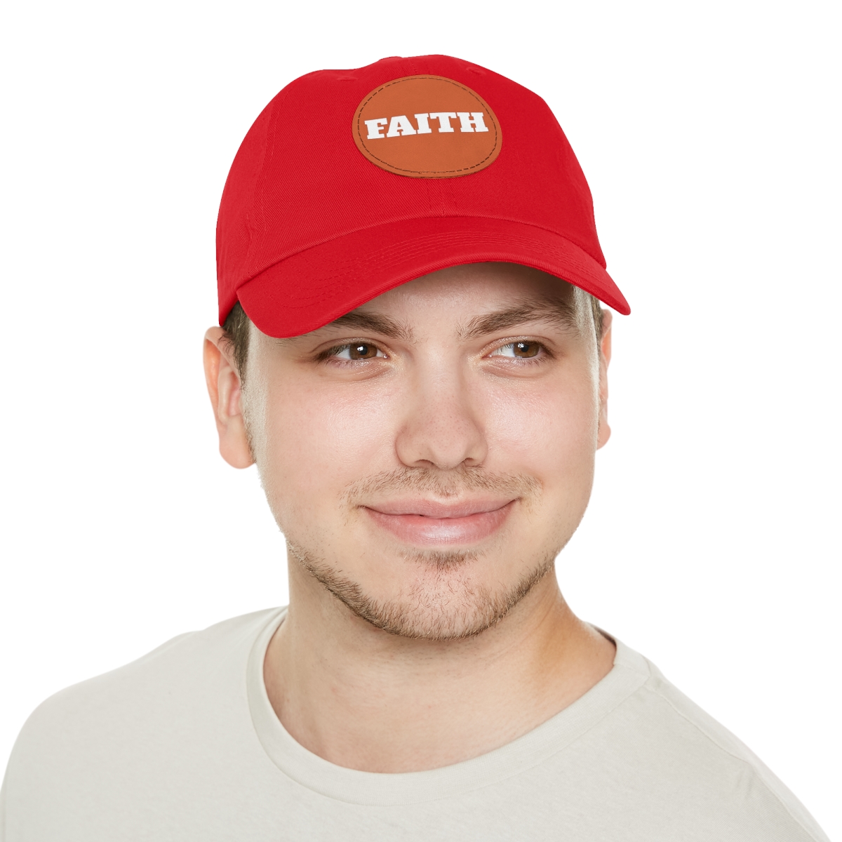 FAITH Dad Hat with Leather Patch (Round) - Image 47