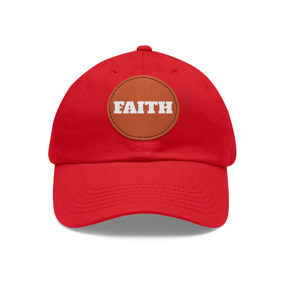 FAITH Dad Hat with Leather Patch (Round) - Image 43