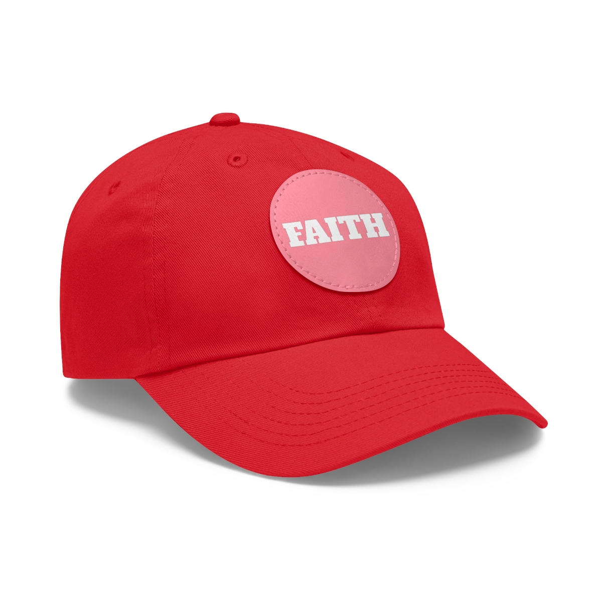 FAITH Dad Hat with Leather Patch (Round) - Image 51