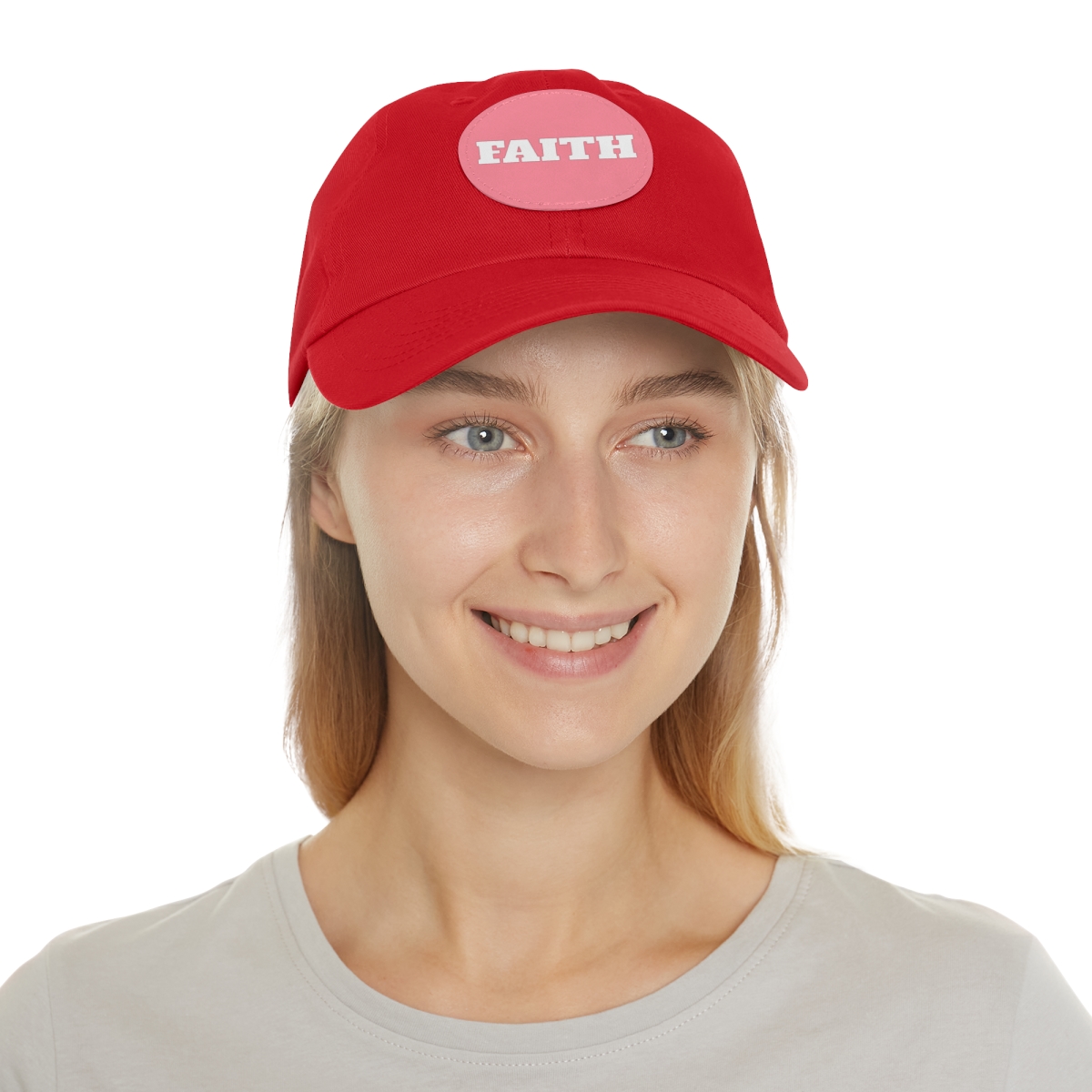 FAITH Dad Hat with Leather Patch (Round) - Image 53