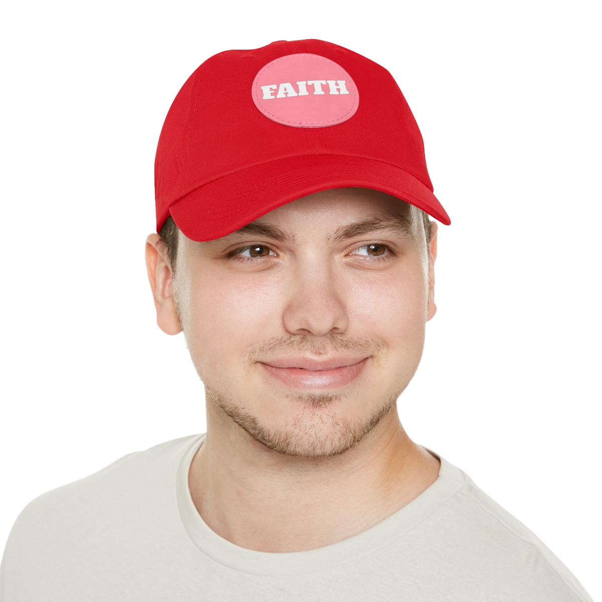 FAITH Dad Hat with Leather Patch (Round) - Image 54