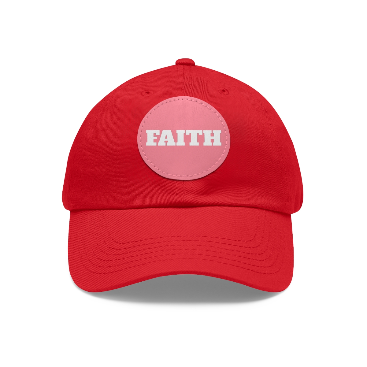 FAITH Dad Hat with Leather Patch (Round) - Image 50