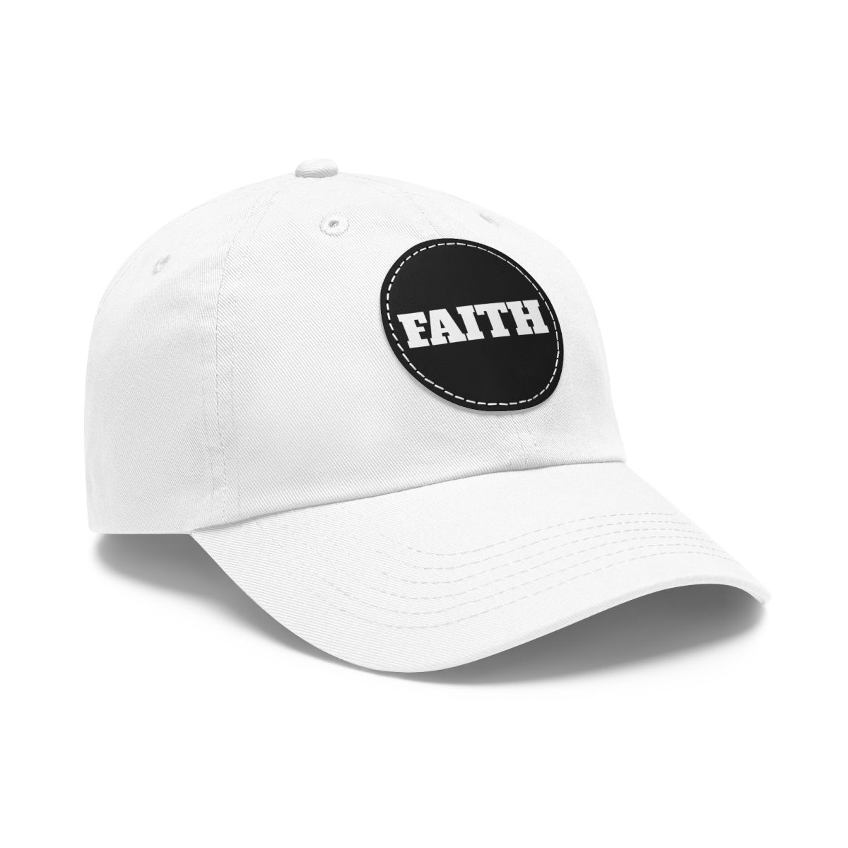 FAITH Dad Hat with Leather Patch (Round) - Image 9