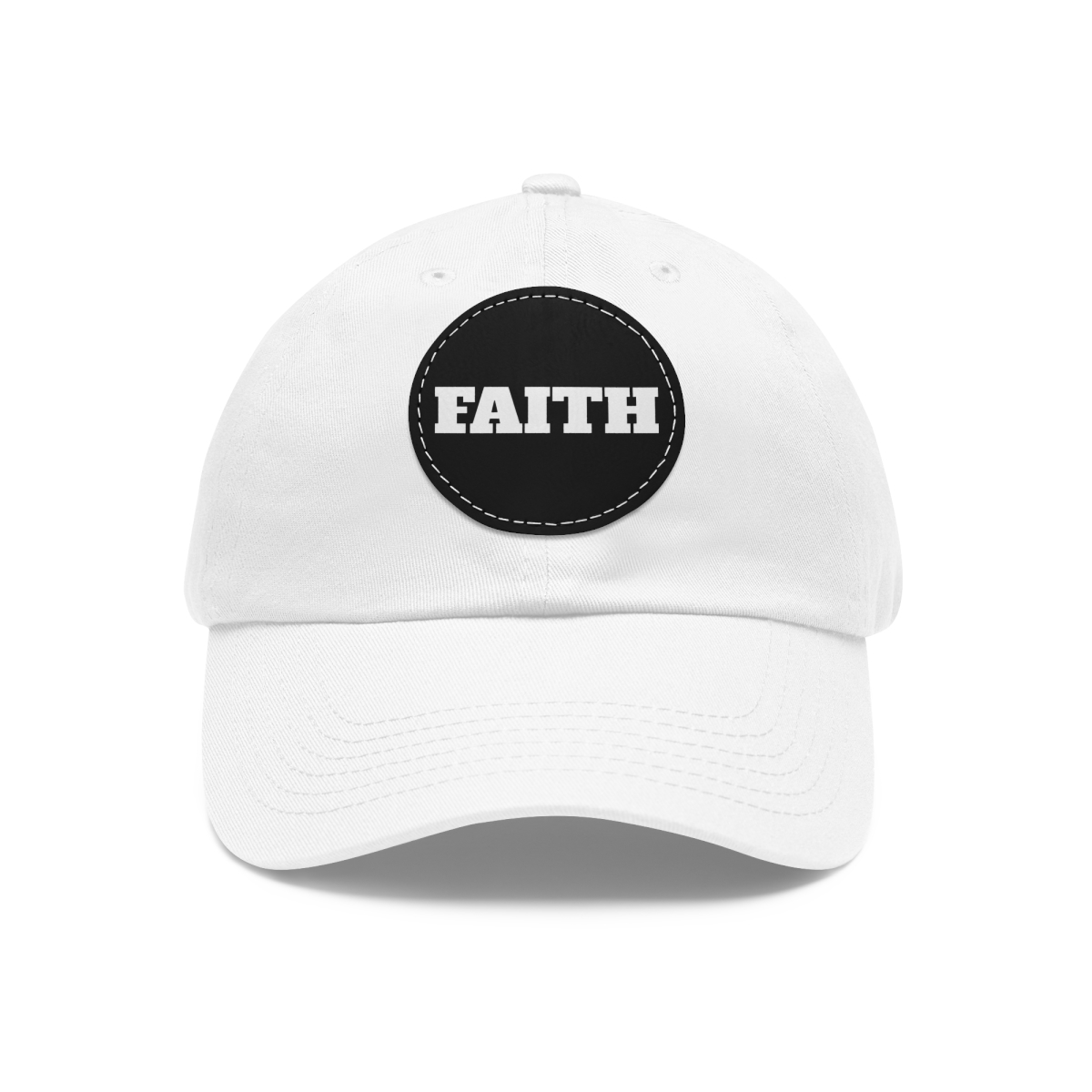 FAITH Dad Hat with Leather Patch (Round) - Image 8