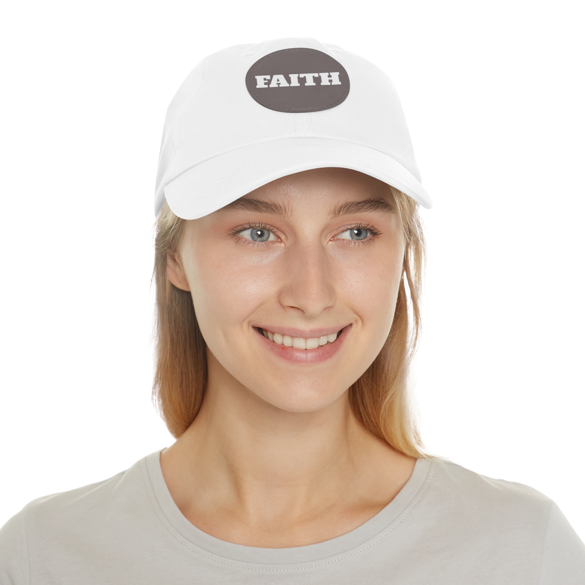 FAITH Dad Hat with Leather Patch (Round) - Image 18