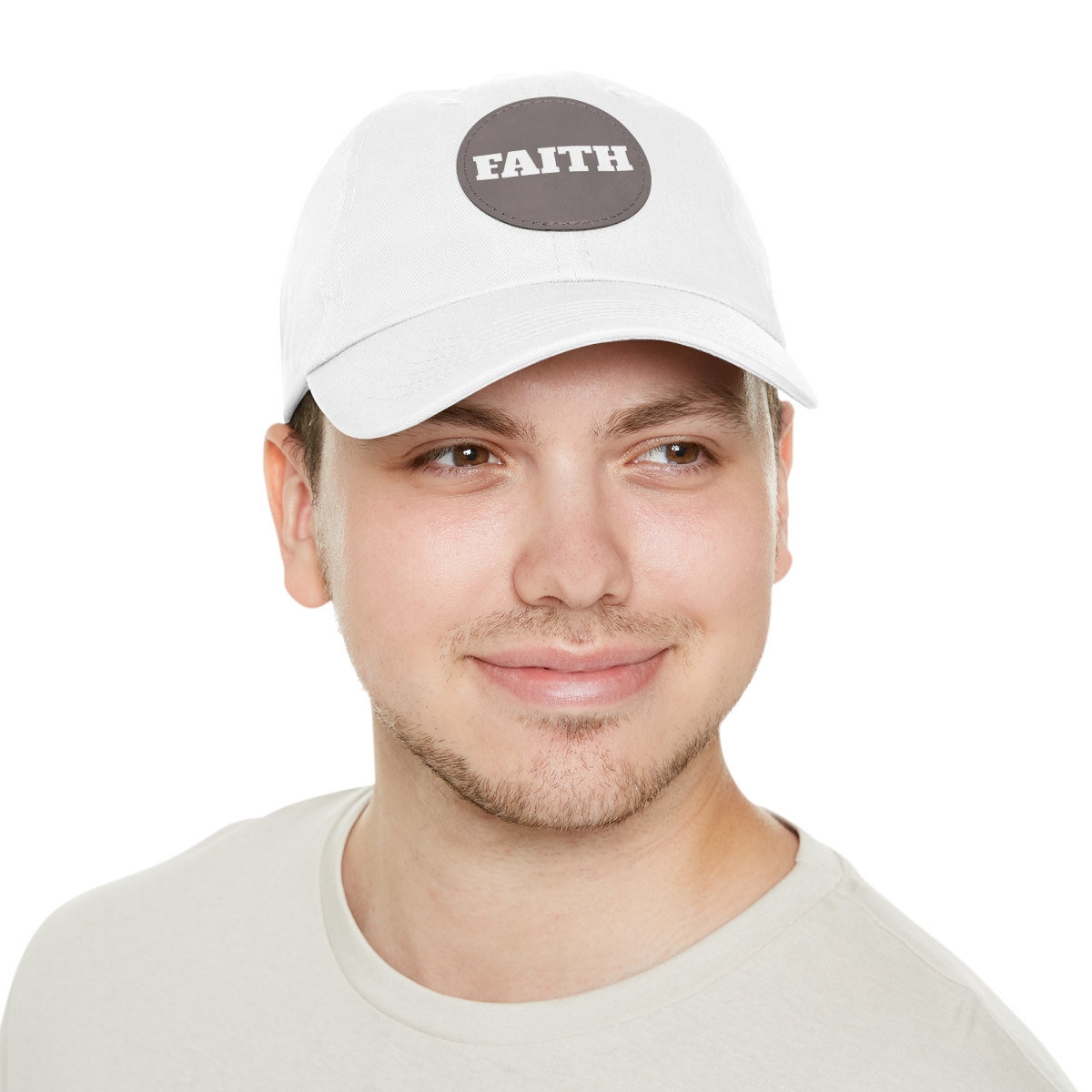 FAITH Dad Hat with Leather Patch (Round) - Image 19