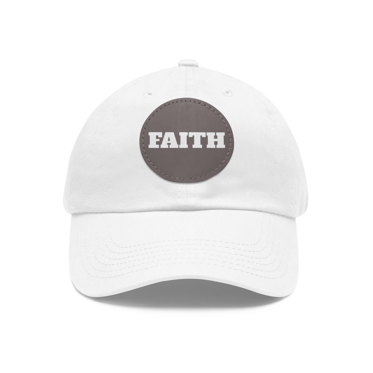 FAITH Dad Hat with Leather Patch (Round) - Image 15