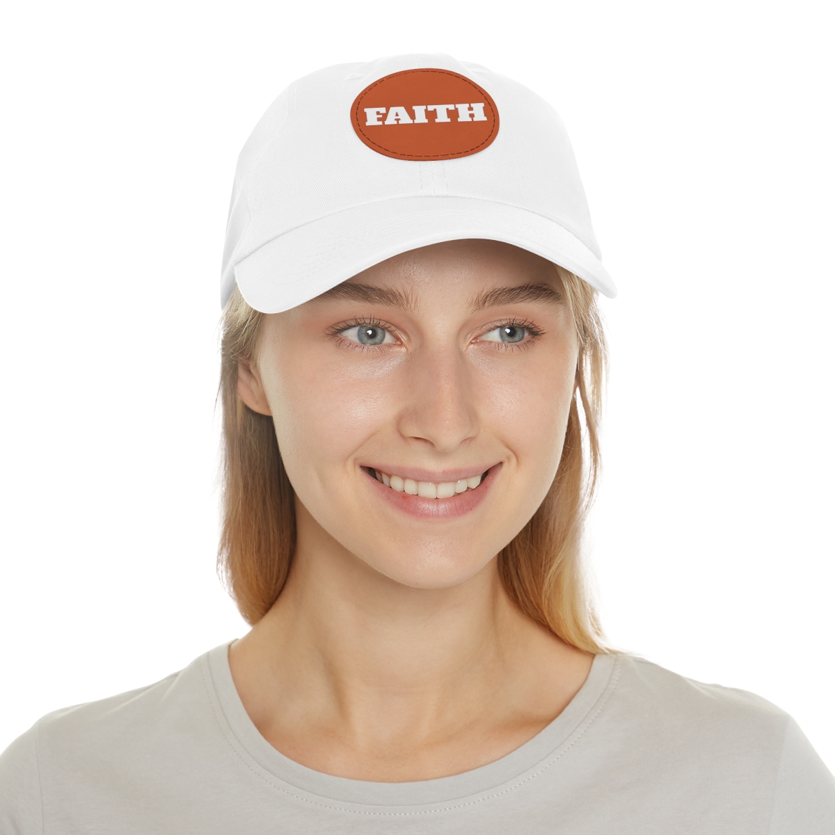 FAITH Dad Hat with Leather Patch (Round) - Image 25
