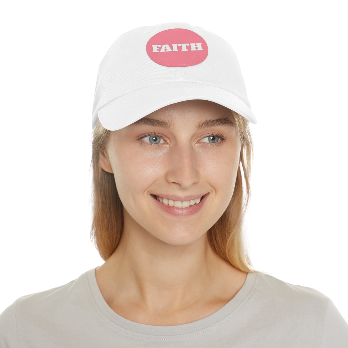 FAITH Dad Hat with Leather Patch (Round) - Image 32