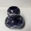 Holy Communion set handmade pottery royal purple globe cup and plate