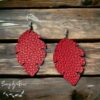 Bold Red Leaf Earrings