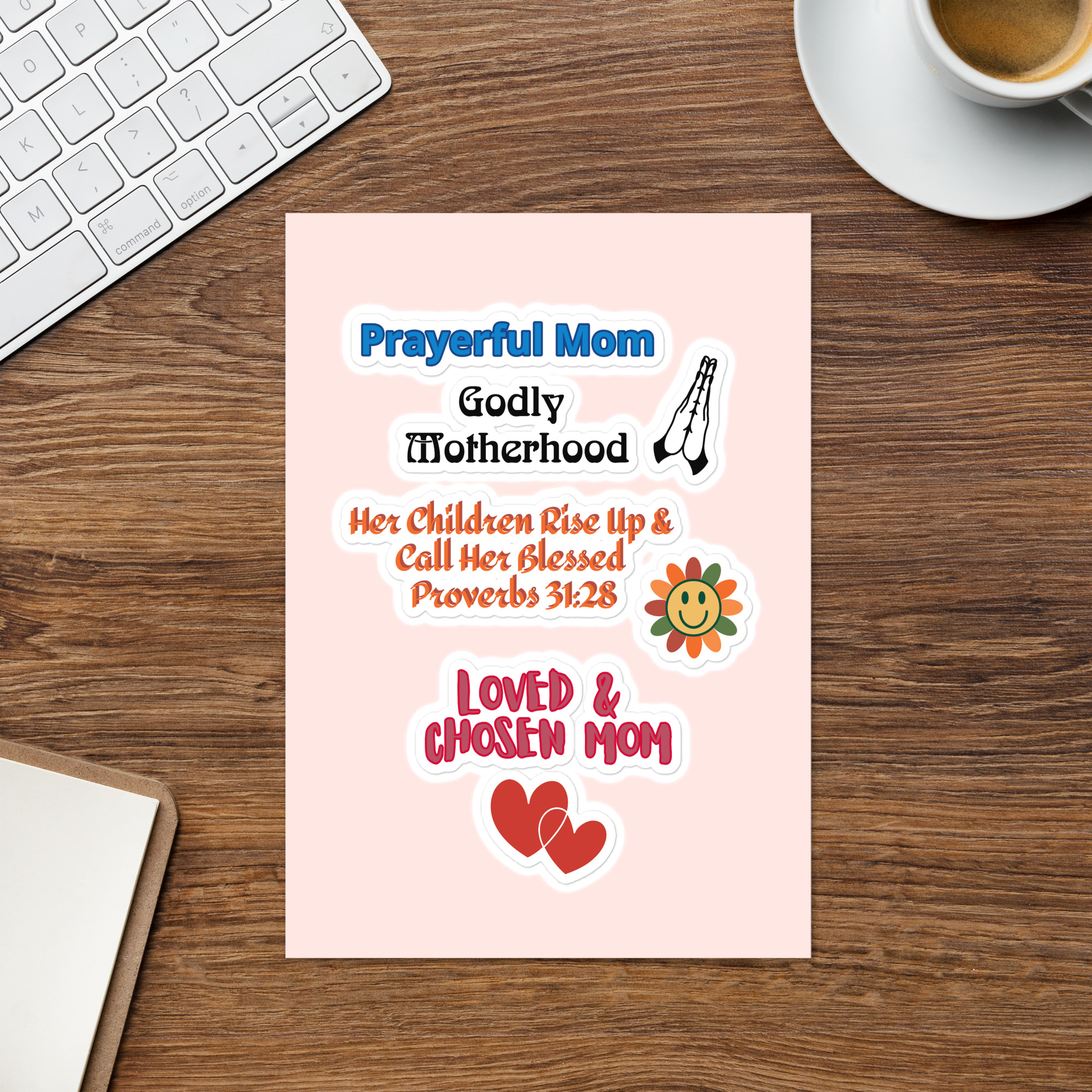 Christian Mother's Day Sticker Sheet with Clip Art
