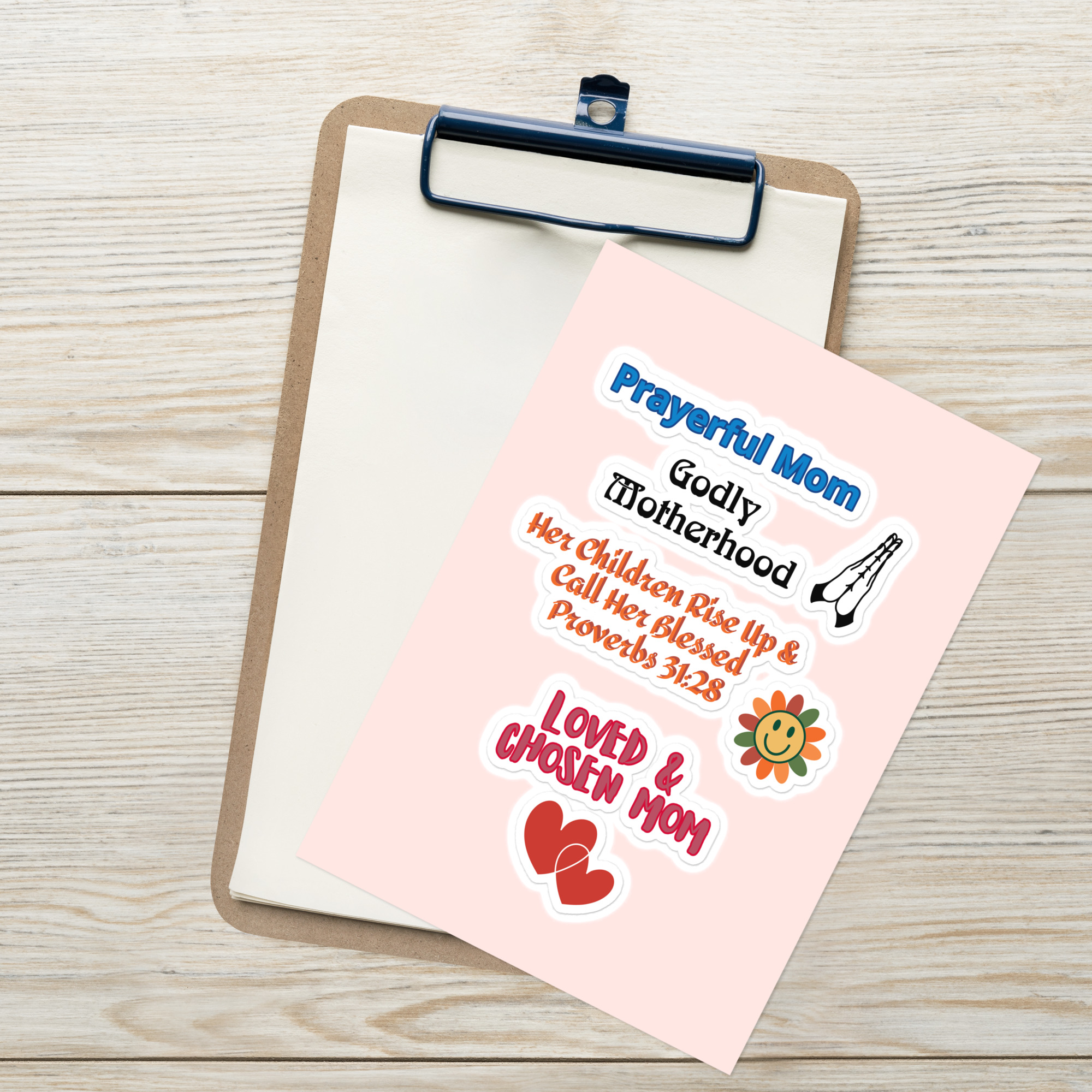 Christian Mother's Day Sticker Sheet with Clip Art - Image 2