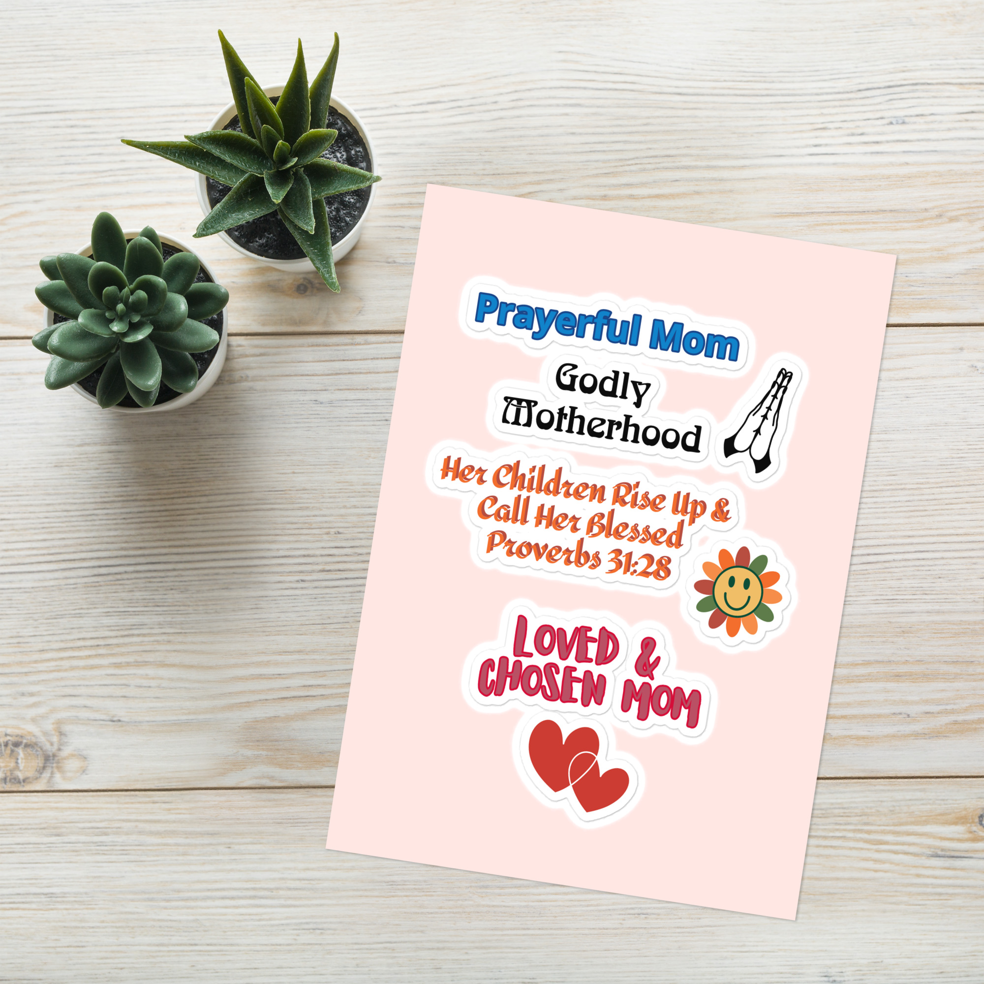 Christian Mother's Day Sticker Sheet with Clip Art - Image 3