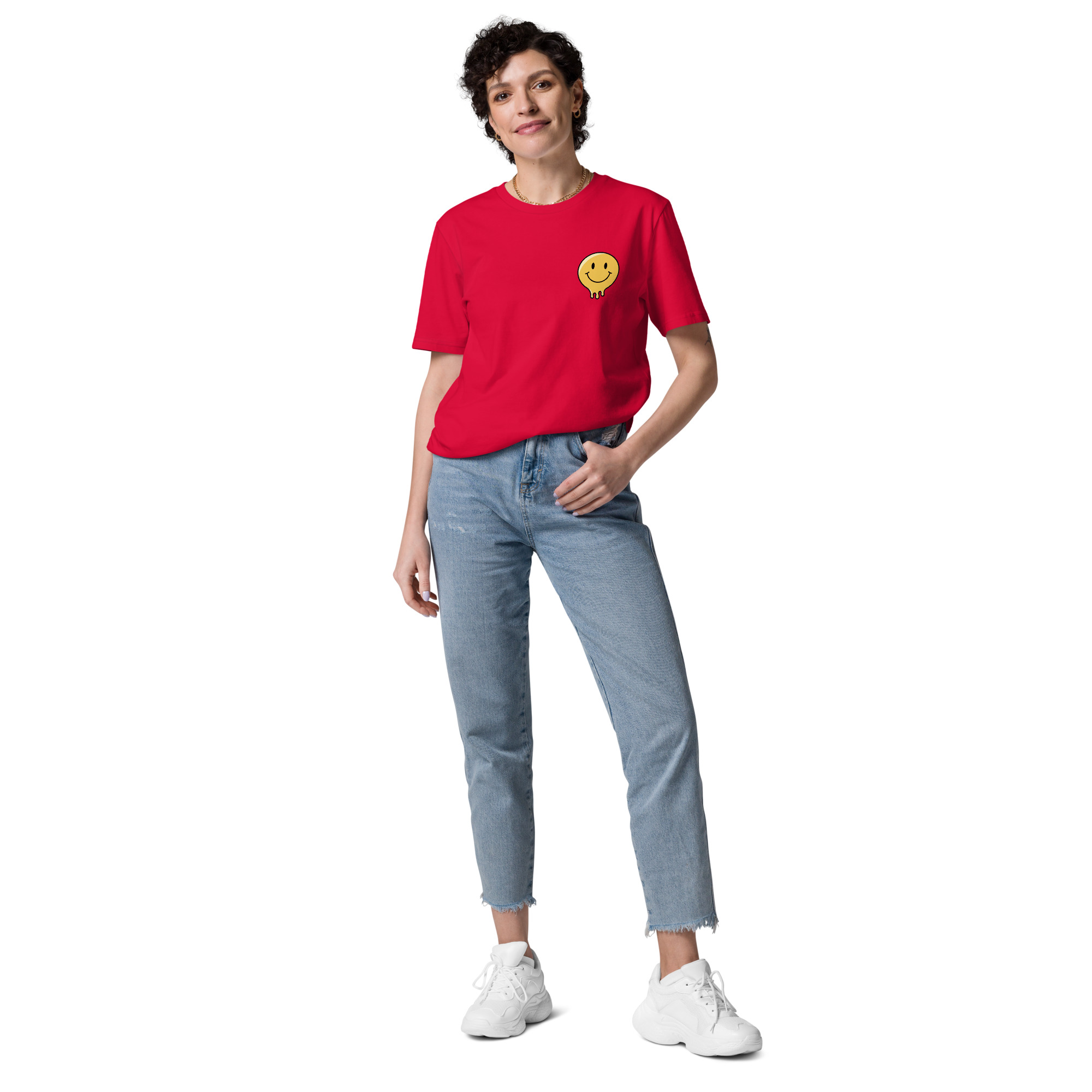 Smile God Loves You Unisex Organic Cotton T-shirt - Image 4