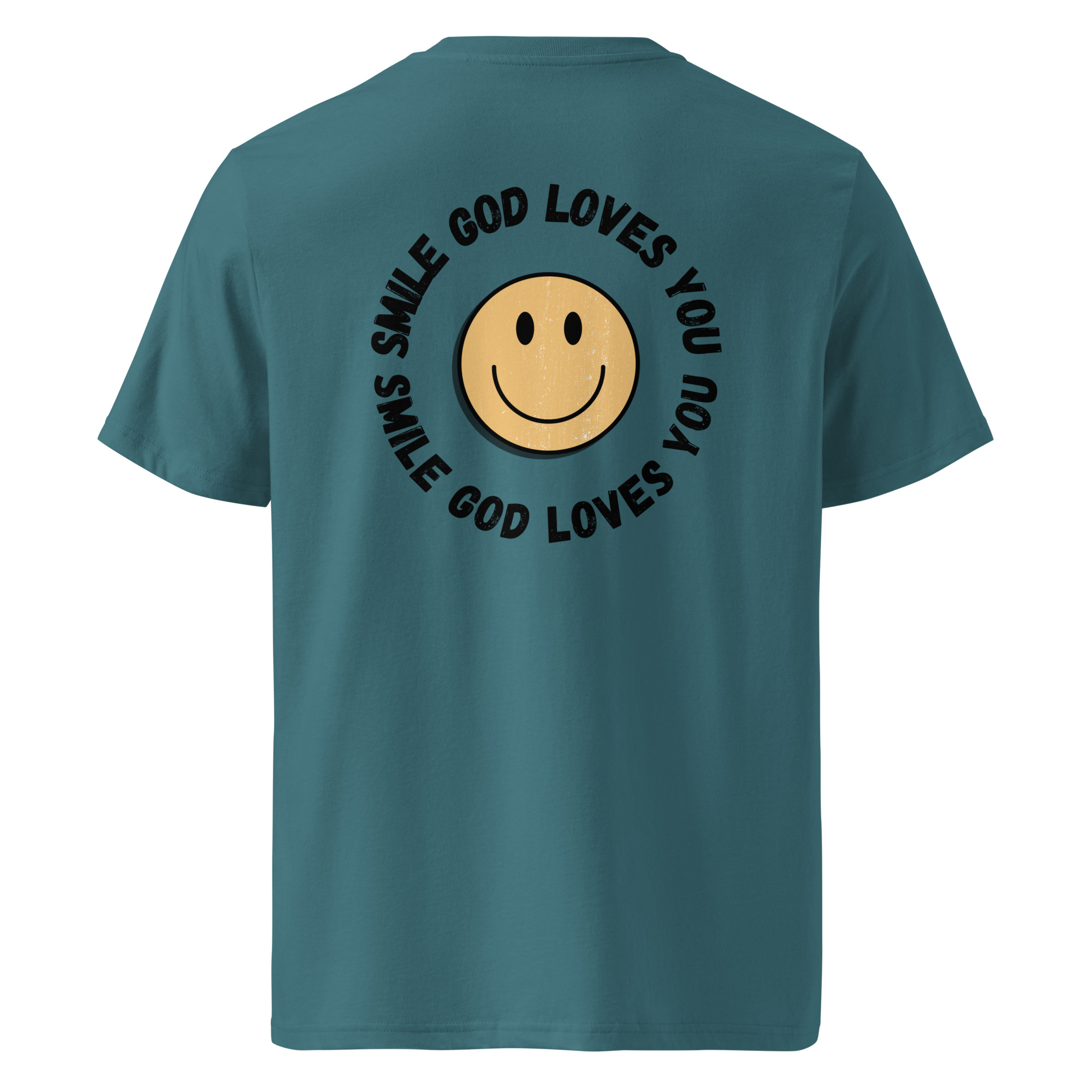 Smile God Loves You Unisex Organic Cotton T-shirt - Image 6