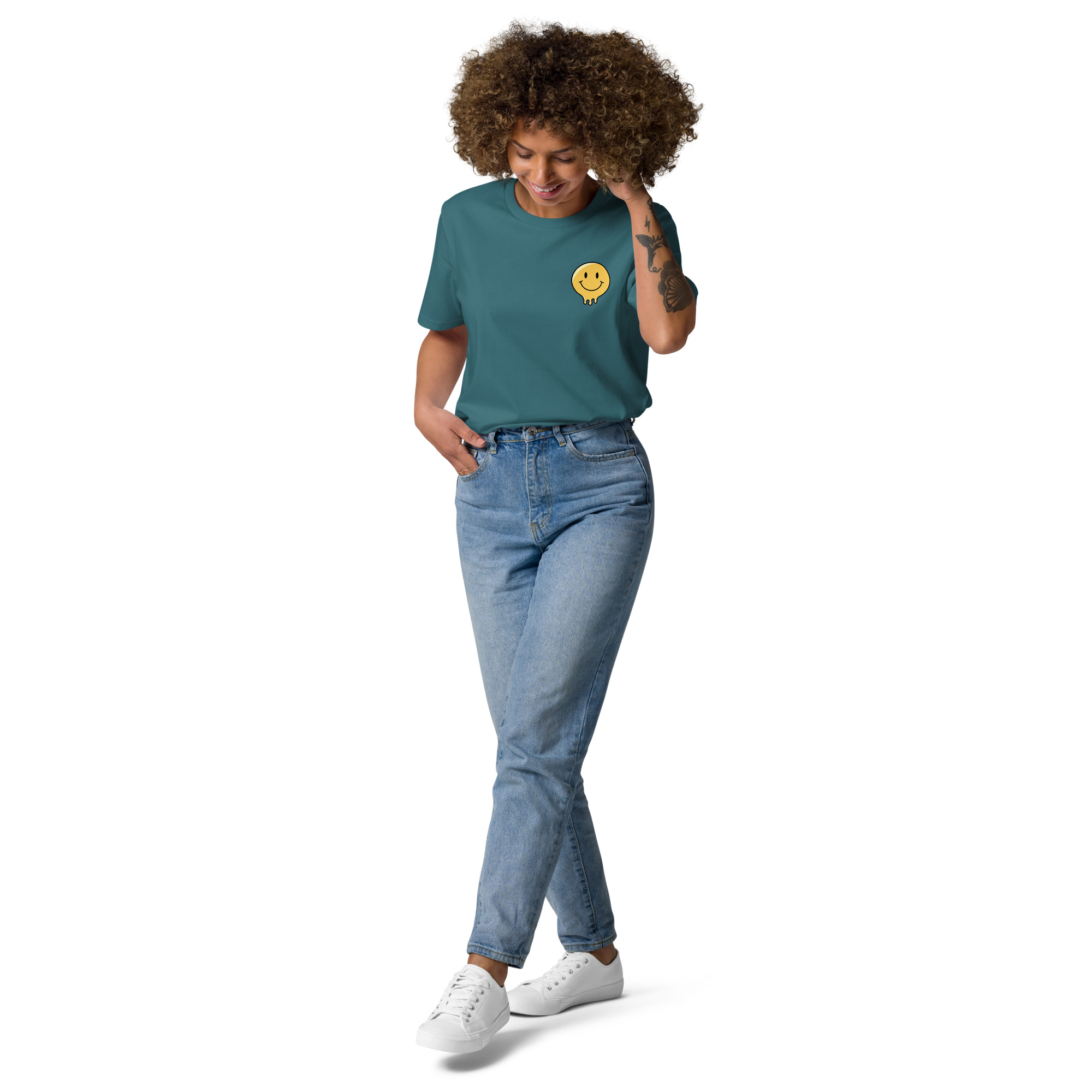 Smile God Loves You Unisex Organic Cotton T-shirt - Image 5