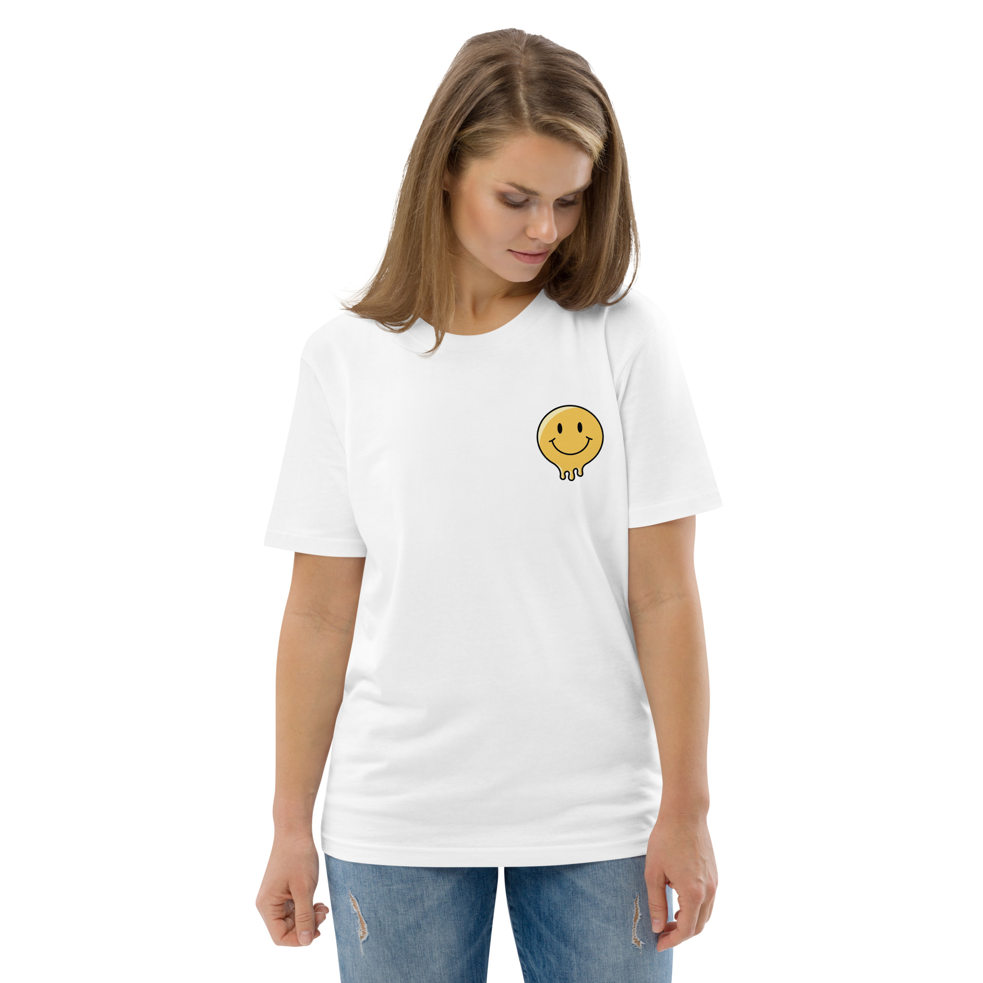 Smile God Loves You Unisex Organic Cotton T-shirt - Image 79