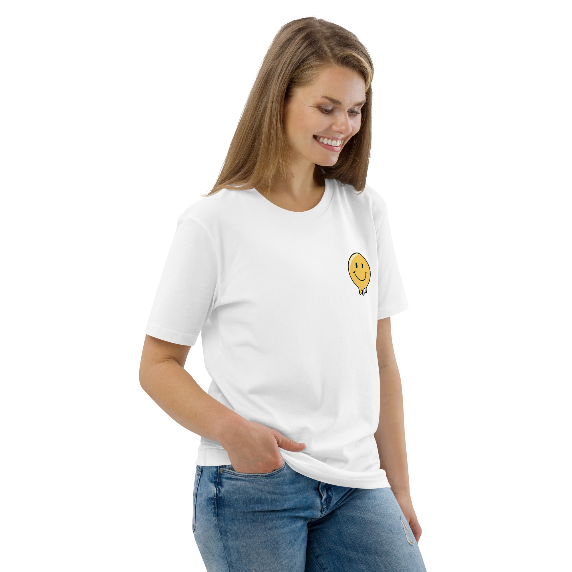 Smile God Loves You Unisex Organic Cotton T-shirt - Image 83