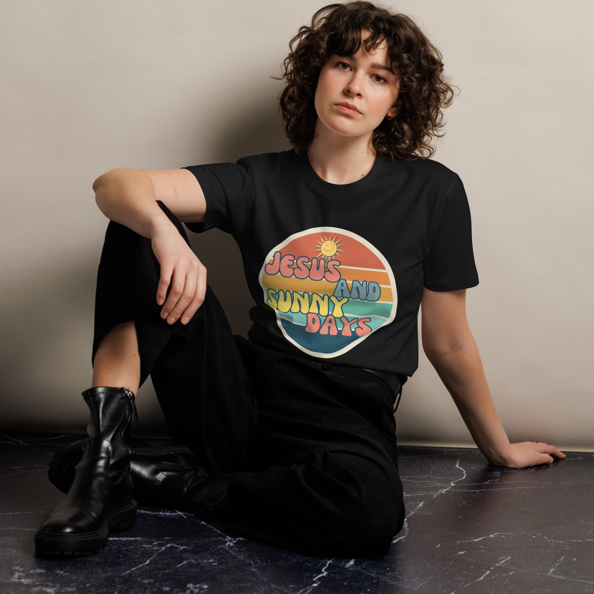 Jesus and Sunny Days Retro Graphic Unisex Tee - Image 15