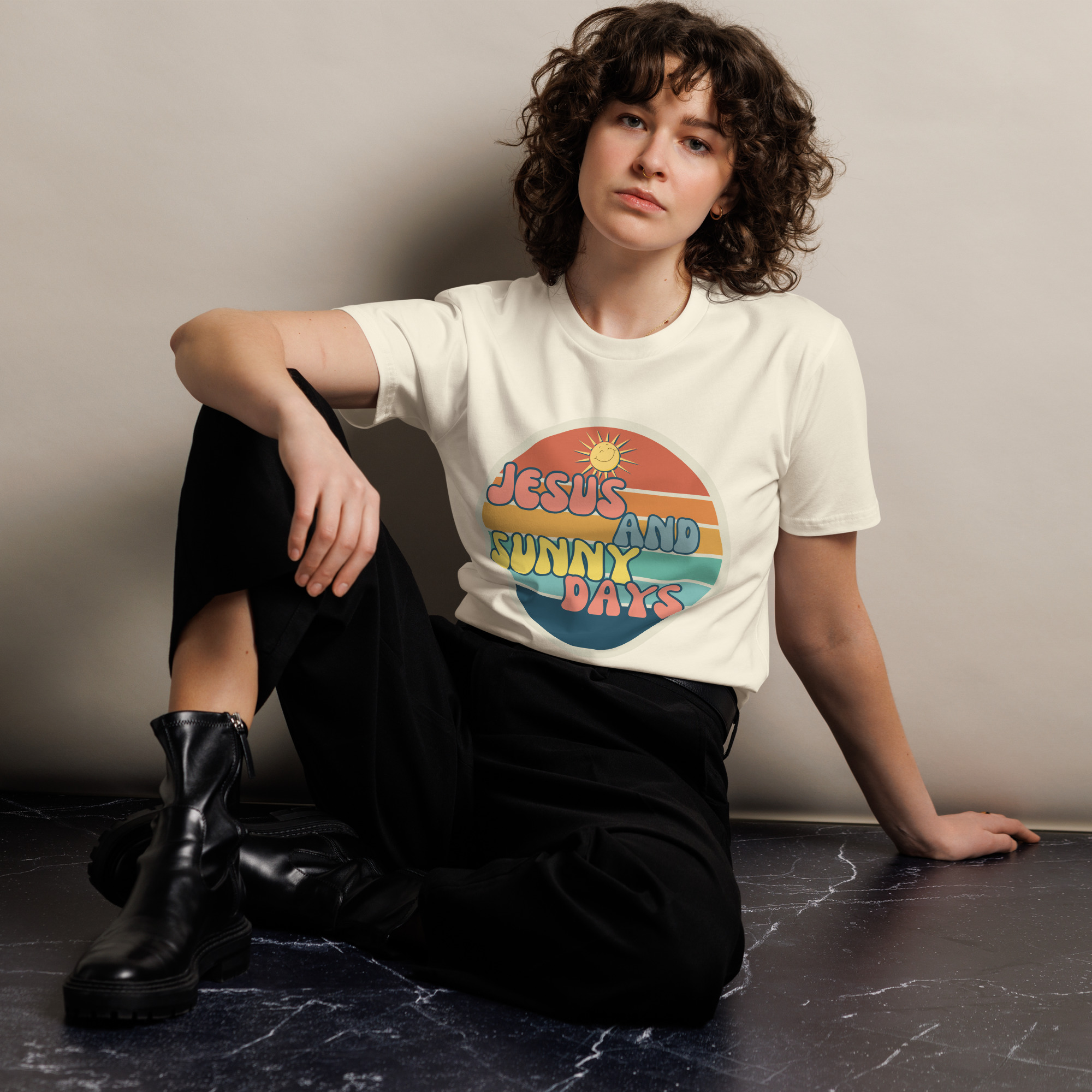 Jesus and Sunny Days Retro Graphic Unisex Tee