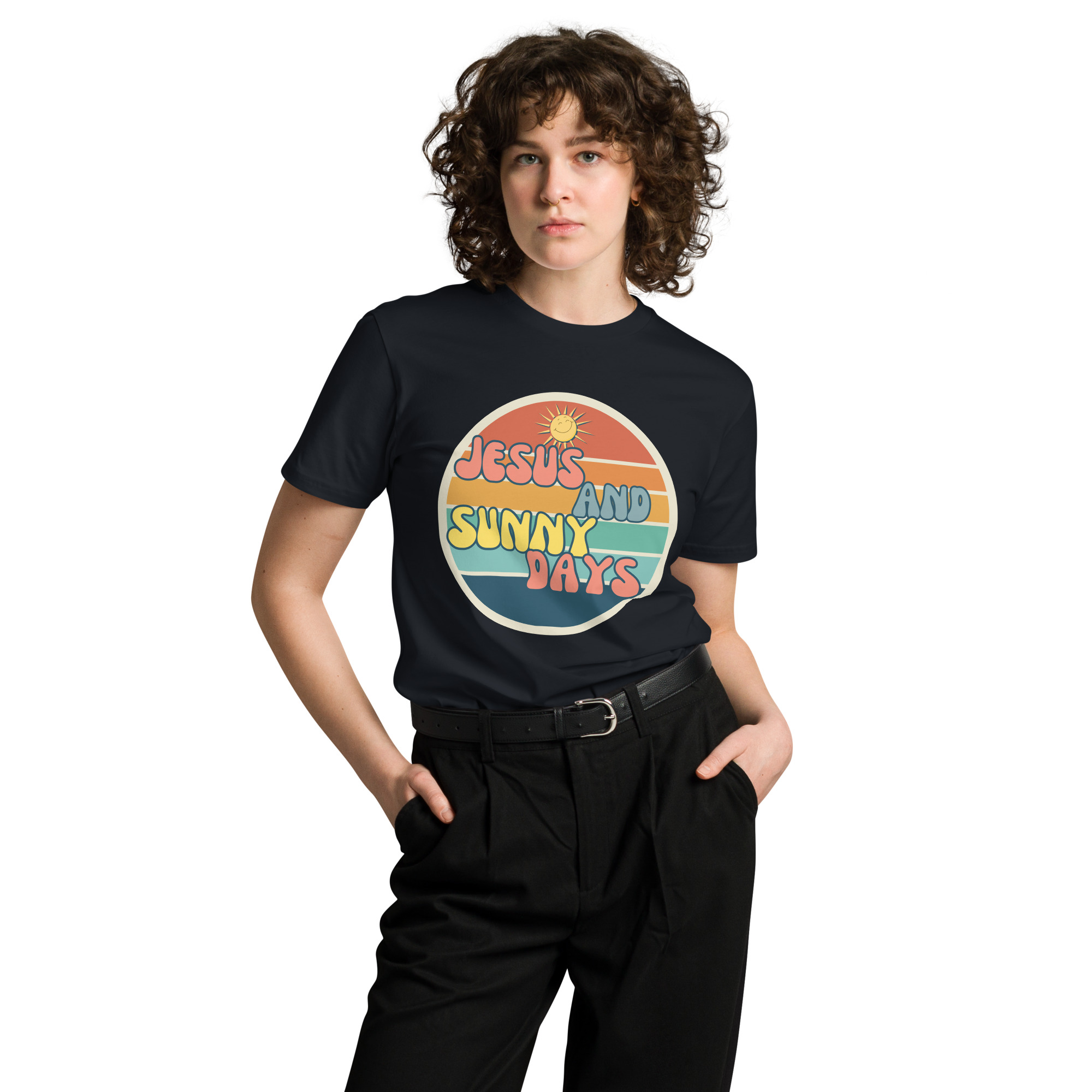 Jesus and Sunny Days Retro Graphic Unisex Tee - Image 14