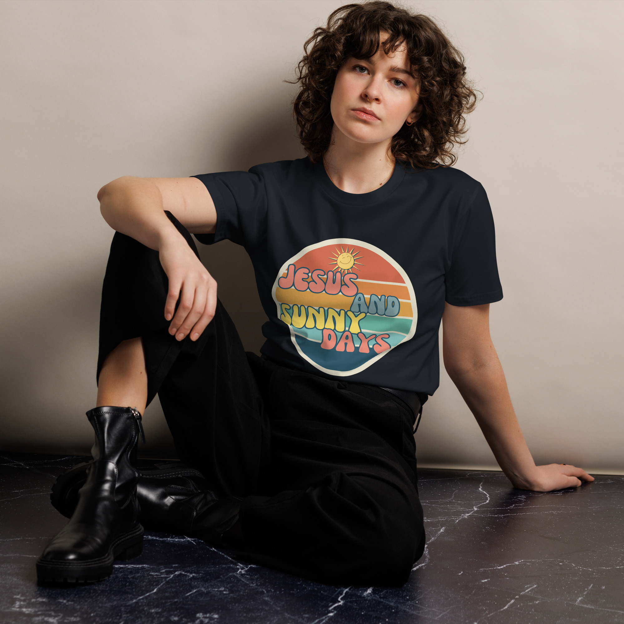 Jesus and Sunny Days Retro Graphic Unisex Tee - Image 16