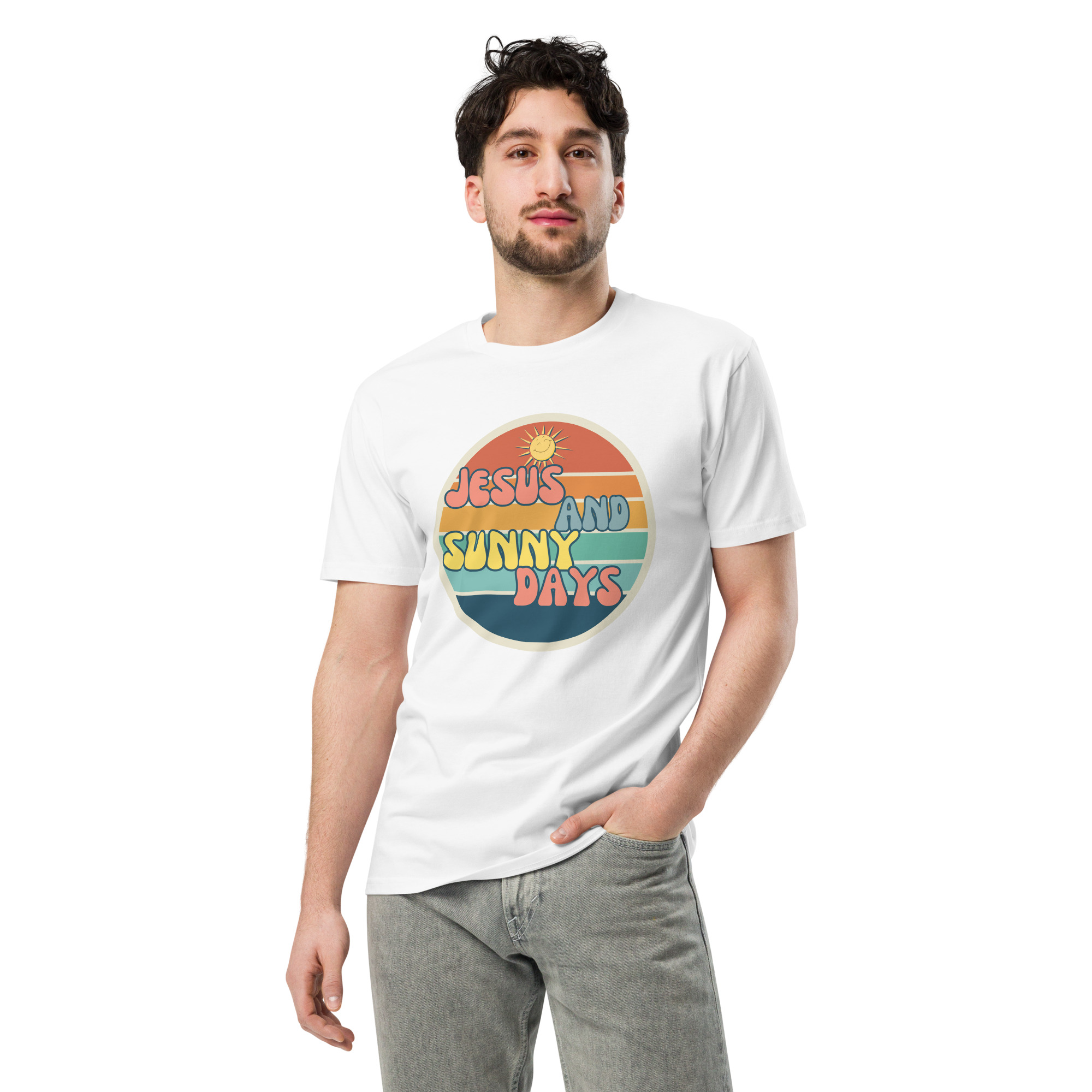 Jesus and Sunny Days Retro Graphic Unisex Tee - Image 6