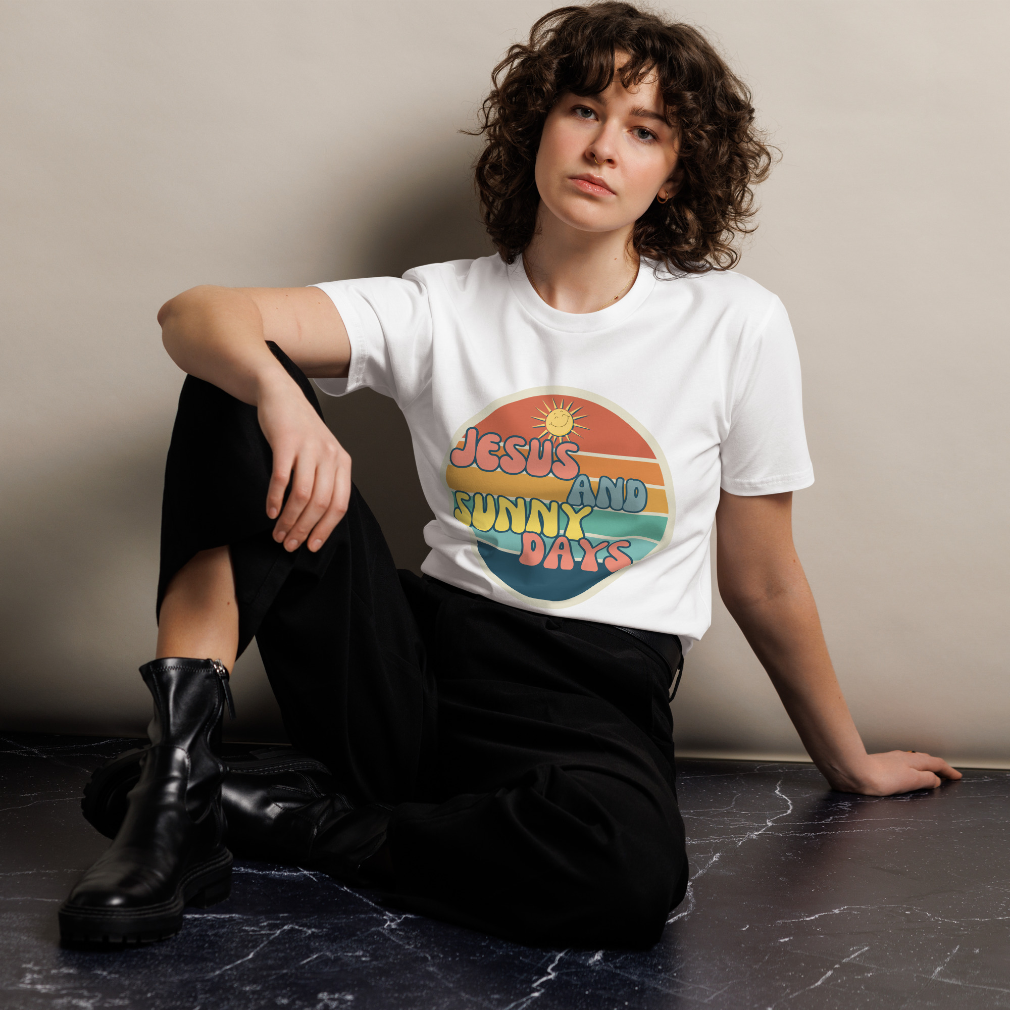 Jesus and Sunny Days Retro Graphic Unisex Tee - Image 18