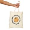 Smile God Loves You Christian Cotton Canvas Tote Bag