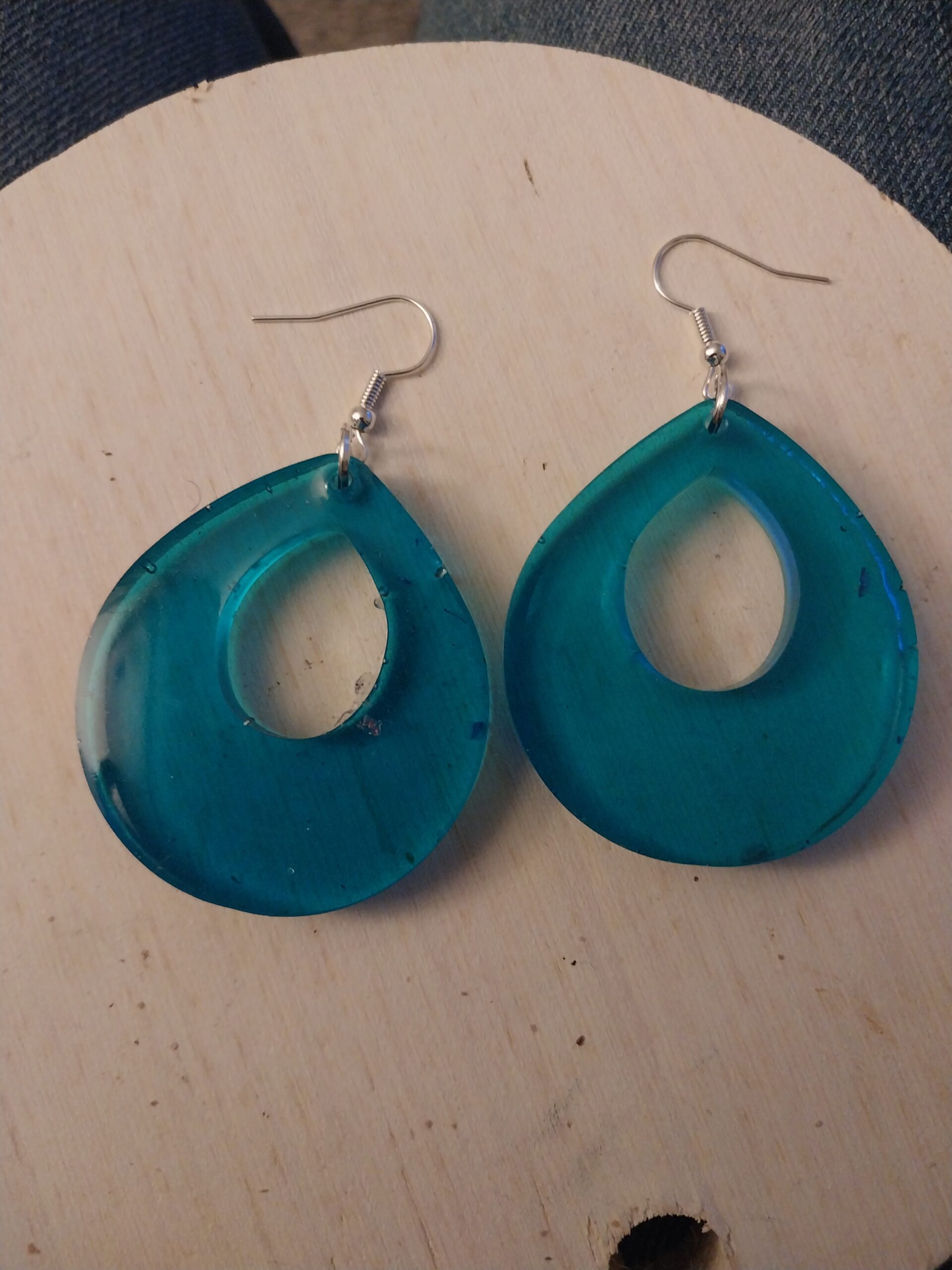 Light blue retro earrings