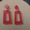 Pink rectangle earrings