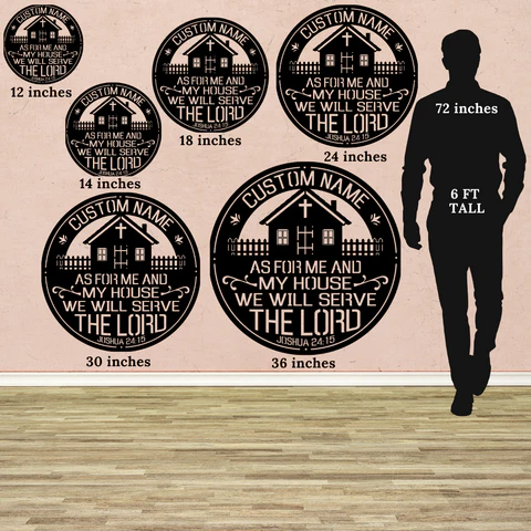 Personalized Custom Name As For Me and My House Joshua 24:15 - Metal Art/Sign, Religious Wall Home Decor, Christian Metal Sign, Bible Verse Metal Sign. - Image 7