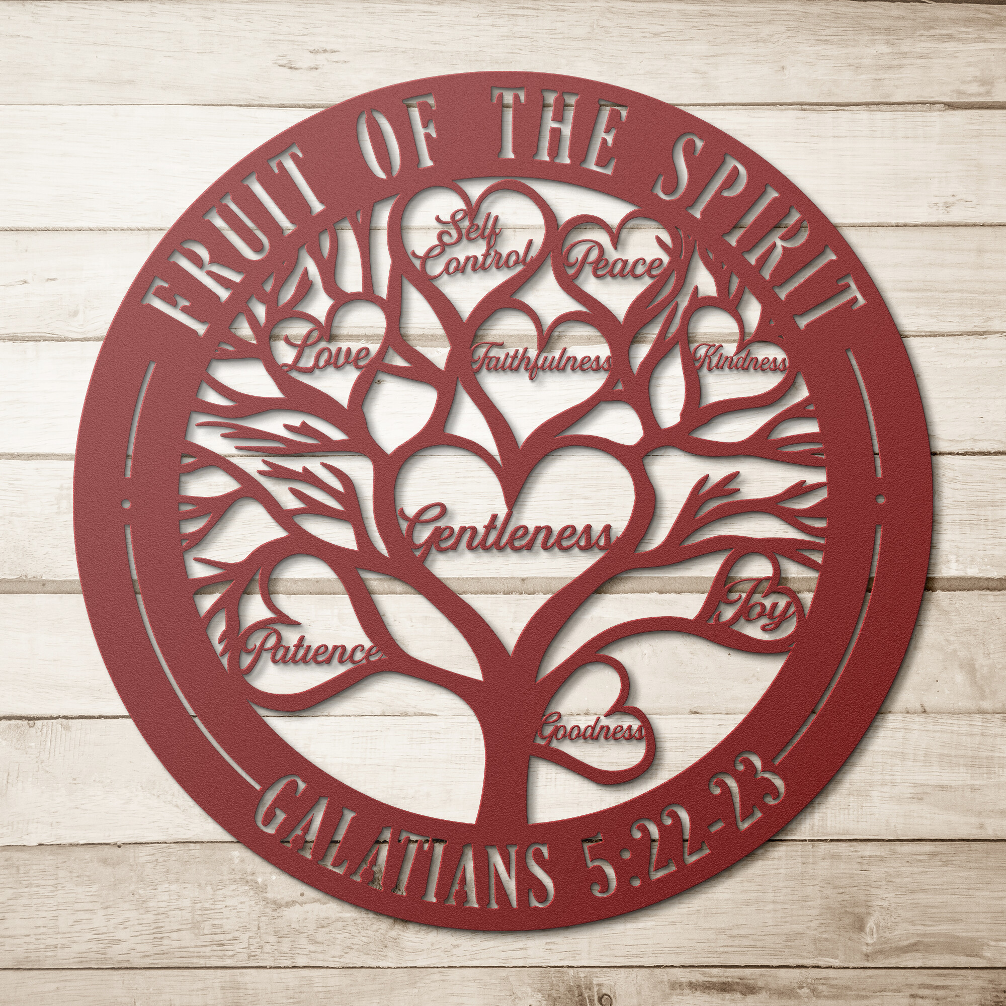Fruit of The Spirit Galatians 5:22-23 - Metal Art/Sign, Religious Wall Home Decor, Christian Metal Sign, Bible Verse Metal Sign, Tree of Life - Image 3