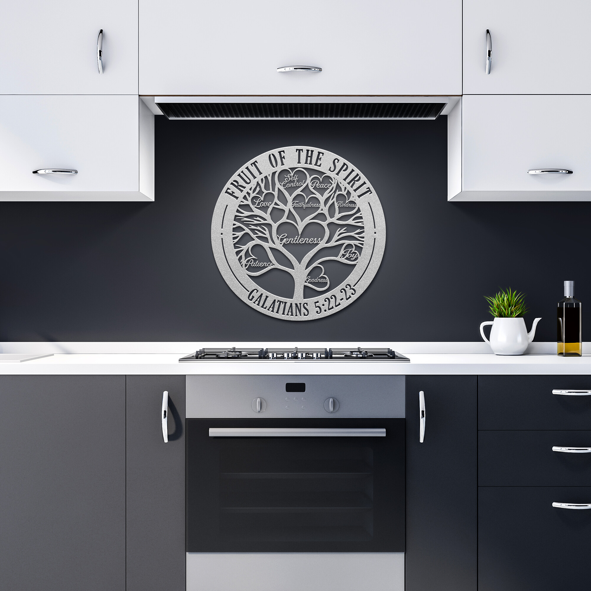 Fruit of The Spirit Galatians 5:22-23 - Metal Art/Sign, Religious Wall Home Decor, Christian Metal Sign, Bible Verse Metal Sign, Tree of Life - Image 6