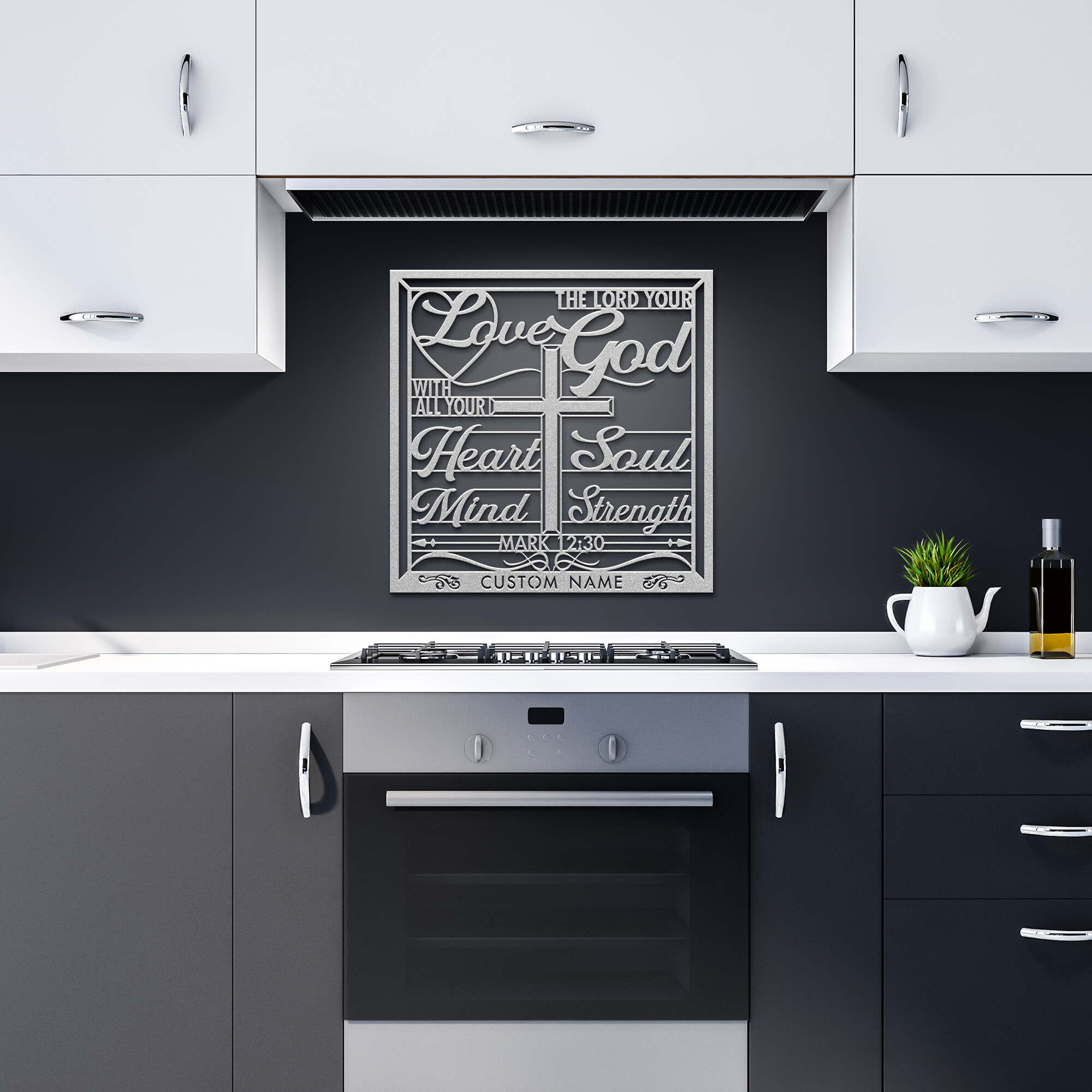 Personalized Custom Name Love The Lord Your God Mark 12:30 - Metal Art/Sign, Religious Wall Home Decor, Christian Metal Wall Sign, Bible Verse Metal Sign. - Image 3