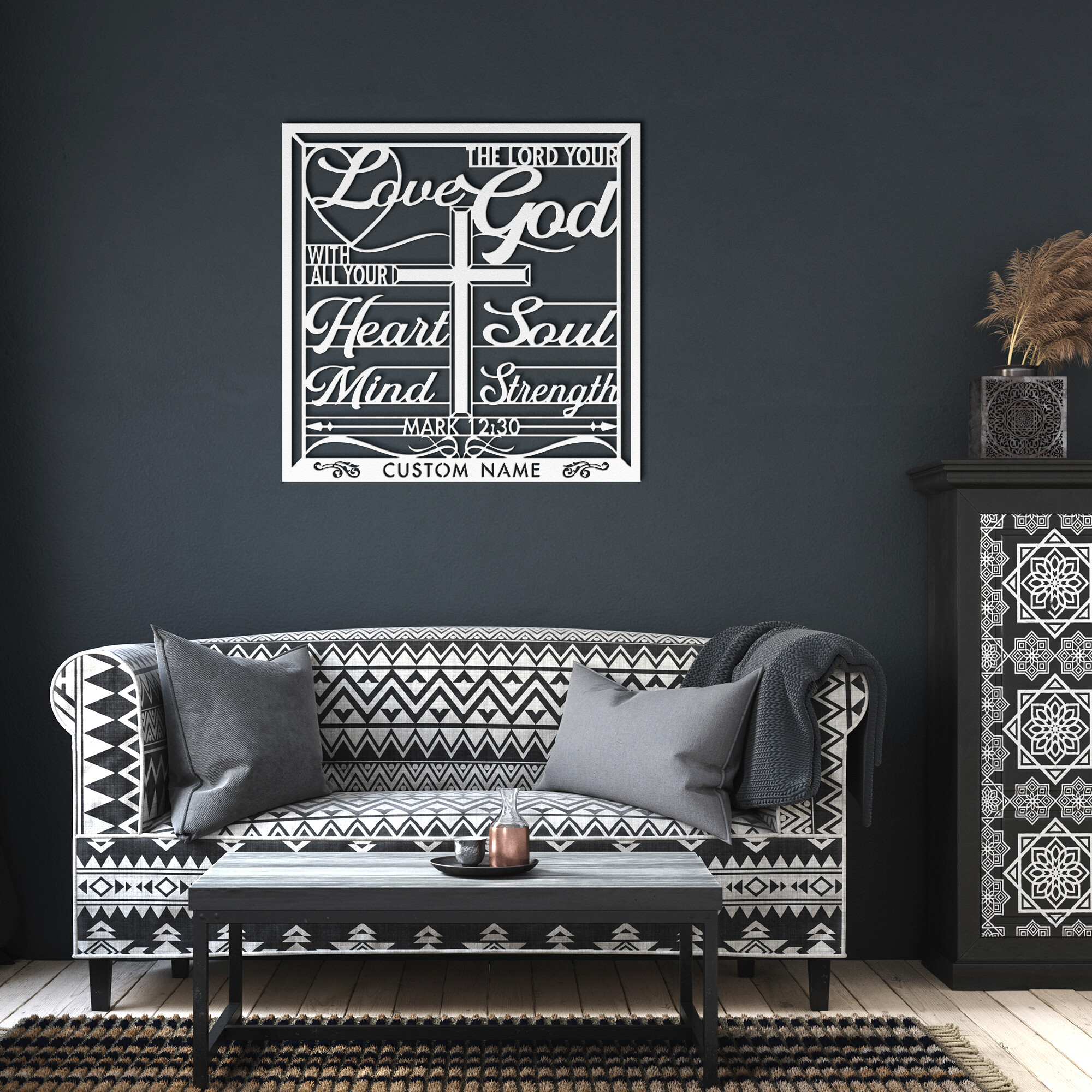 Personalized Custom Name Love The Lord Your God Mark 12:30 - Metal Art/Sign, Religious Wall Home Decor, Christian Metal Wall Sign, Bible Verse Metal Sign. - Image 5