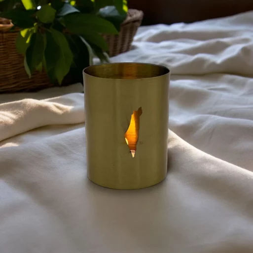 Golden Israel Candle Holder
