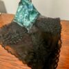 Peacock Satin Lapscarf with Black Large Lace Tailor Size