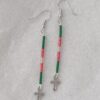 Bead and Cross Dangle Earrings
