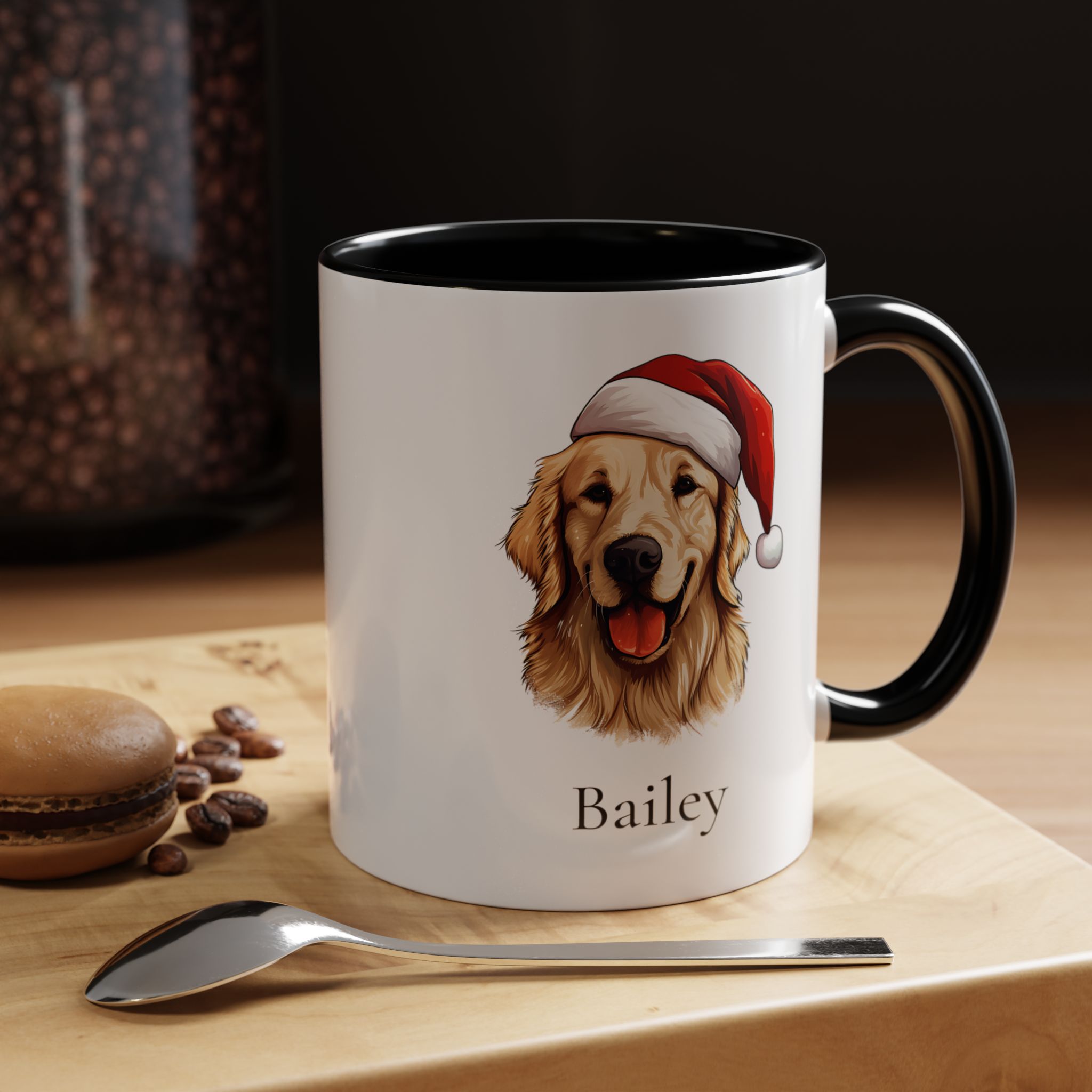 Christmas Golden Retriever Dog Coffee Mug Personalized with Your Pet's Name - Image 6