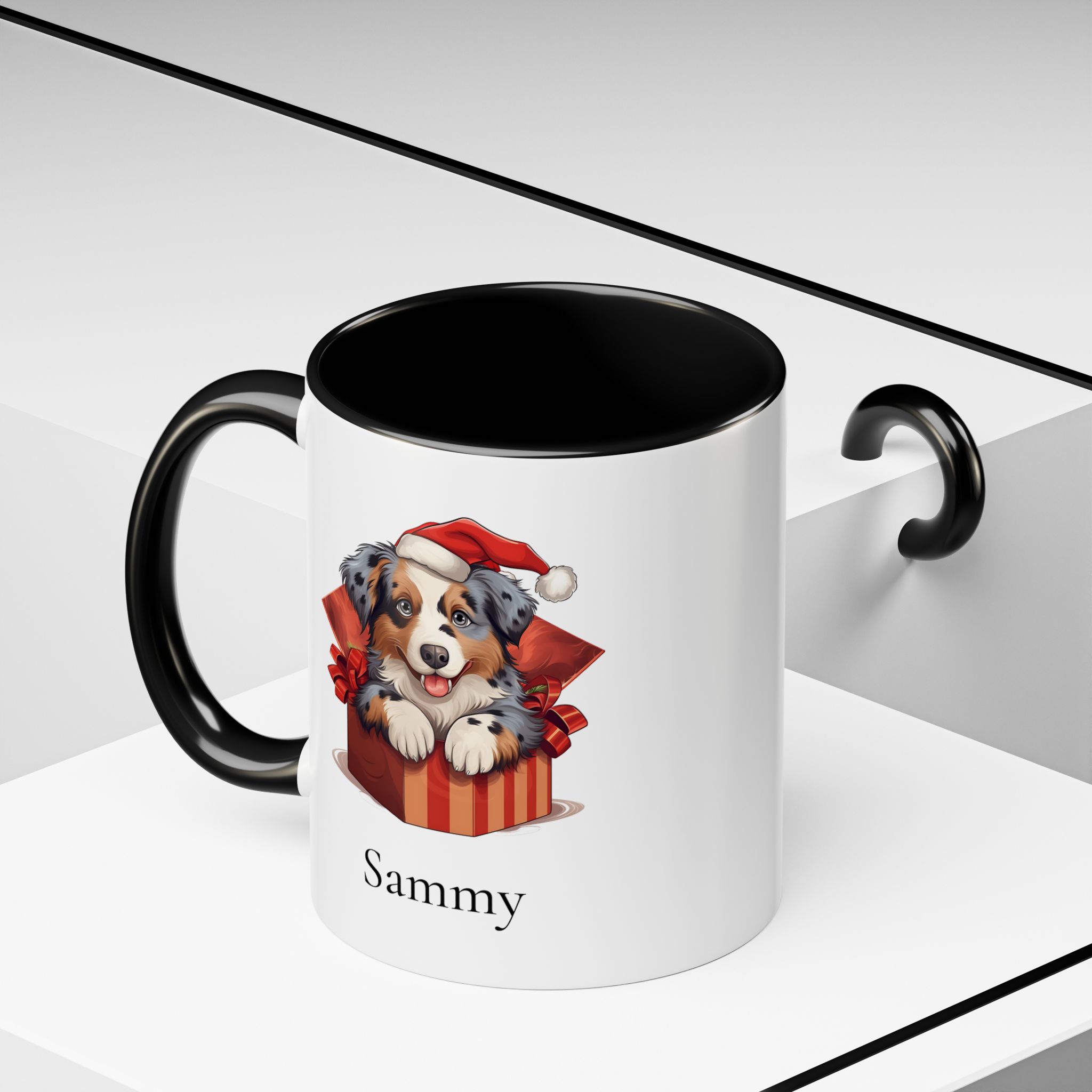 Christmas Australian Shepherd Dog Gift Box Coffee Mug Personalized with Your Pet's Name - Image 5