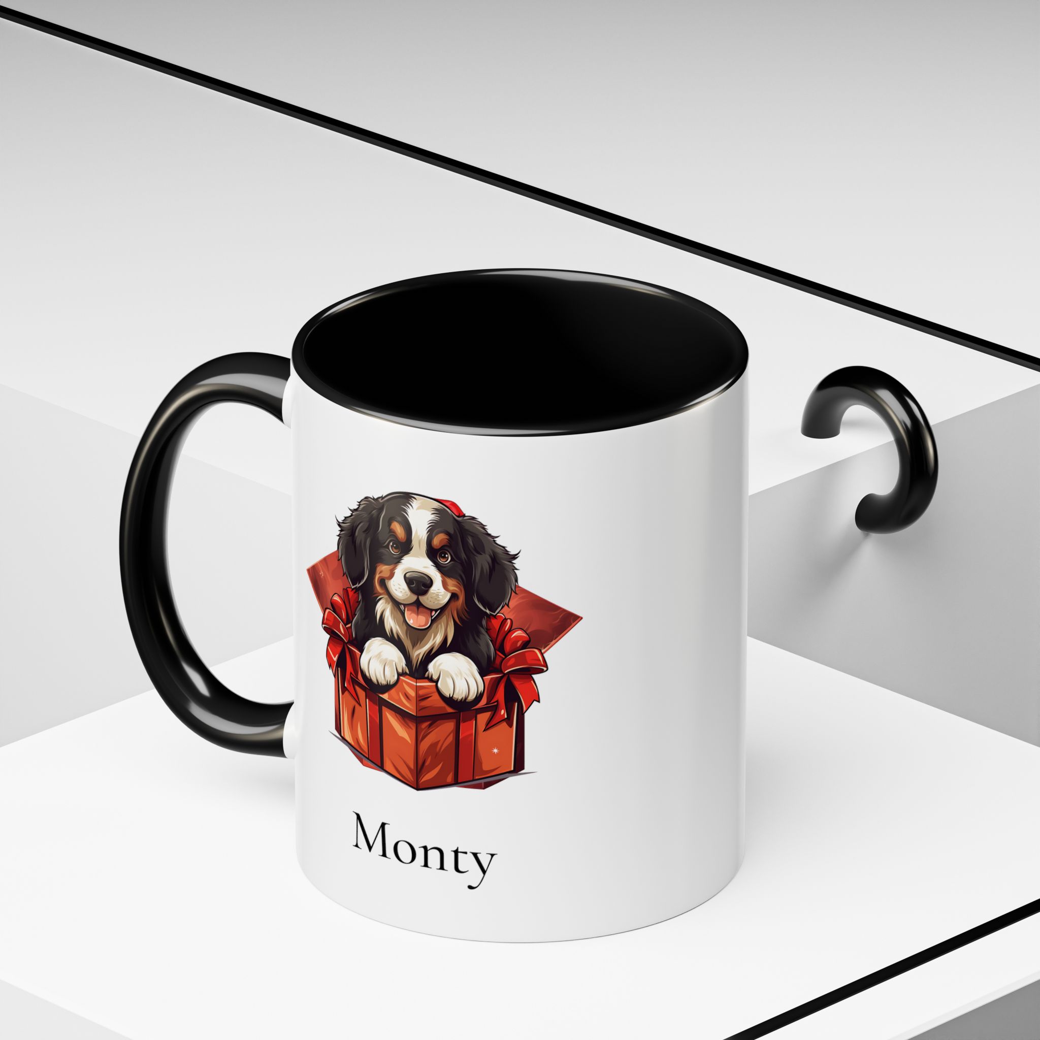 Christmas Bernese Mountain Dog Gift Box Coffee Mug Personalized with Your Pet's Name - Image 5